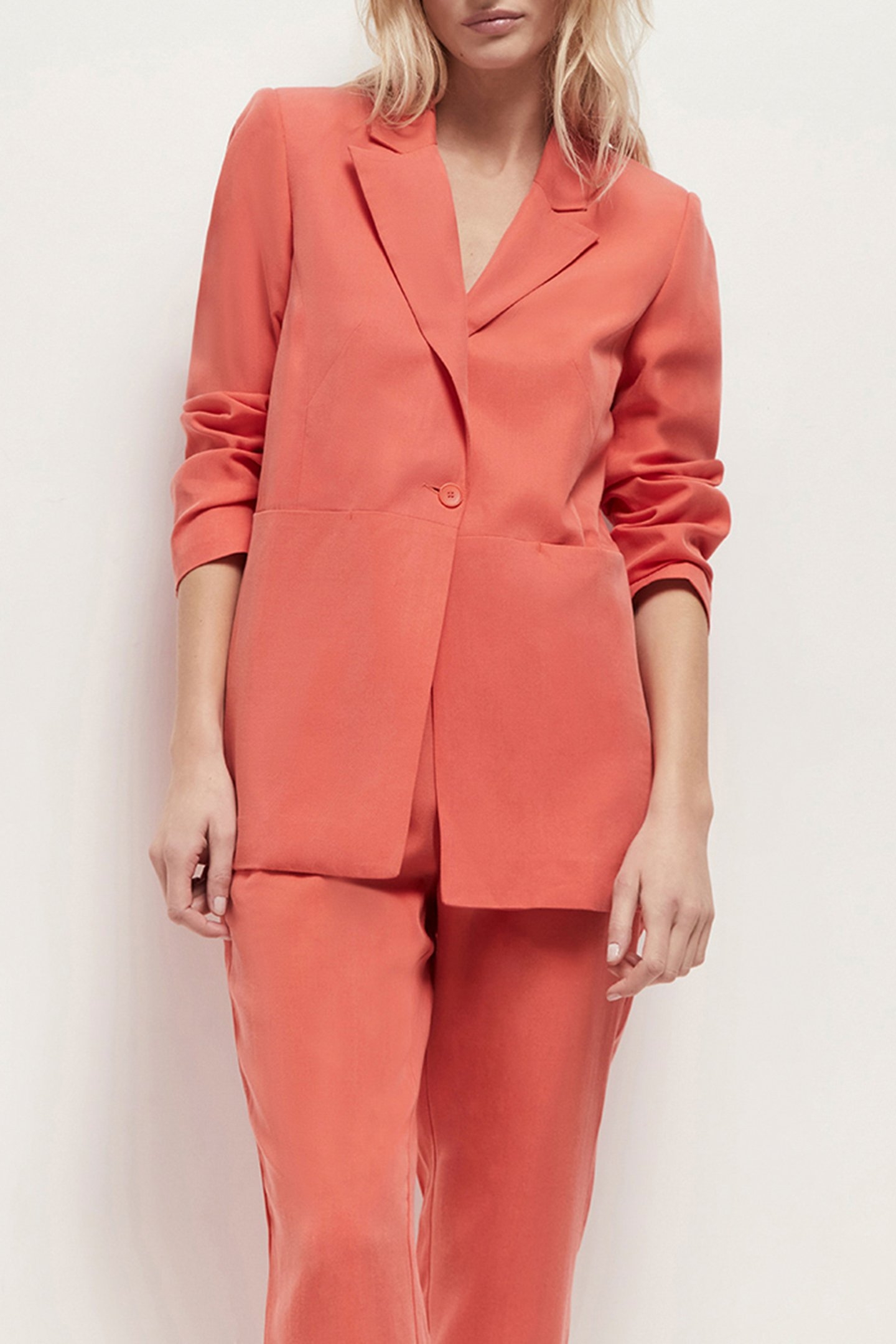 VARMA - MID-LENGTH CORAL SUIT JACKET CORAIL 1
