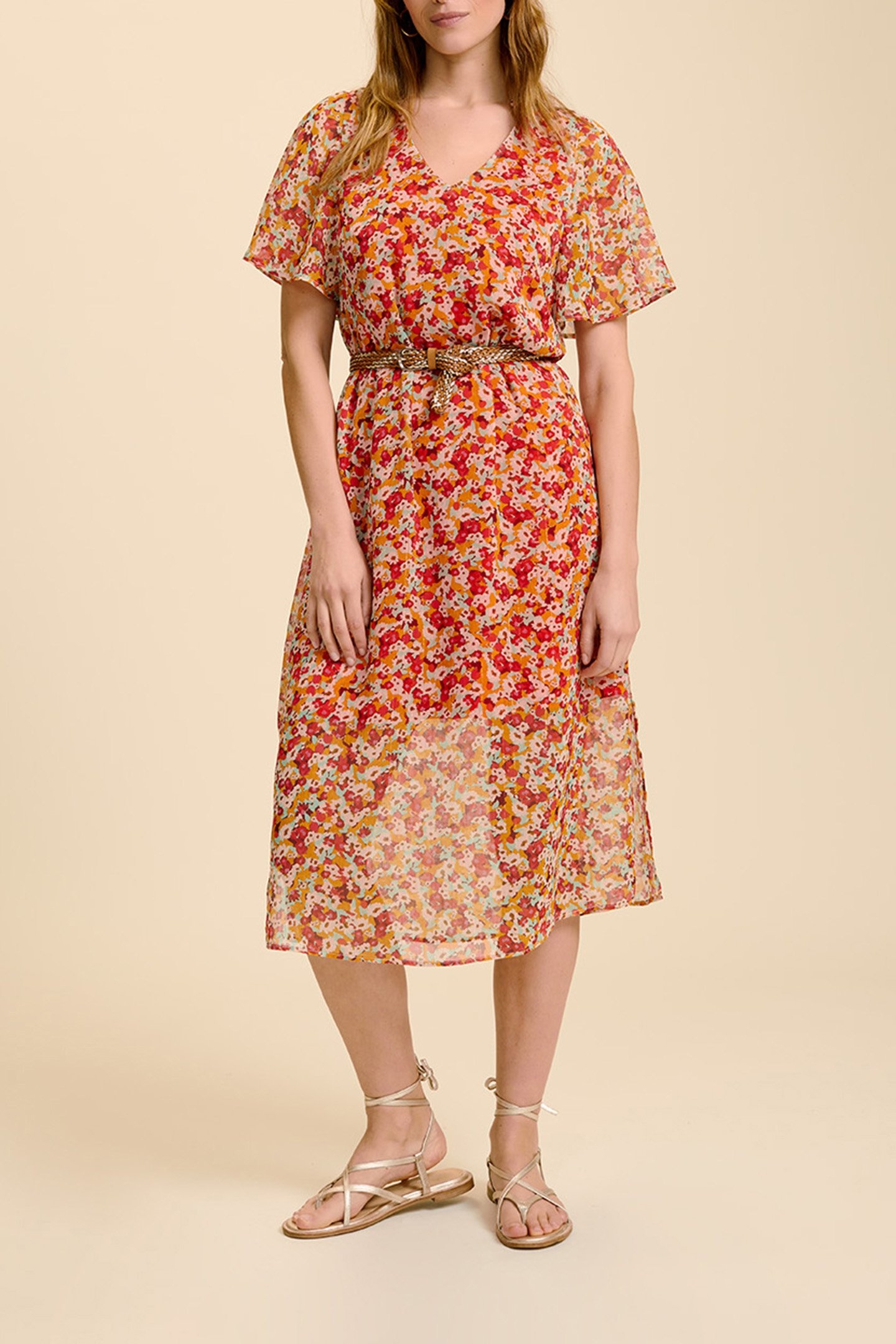 RELAY _ BLOSSOM MIDI DRESS WITH MULTICOLOURED FLORAL PRINT B 1