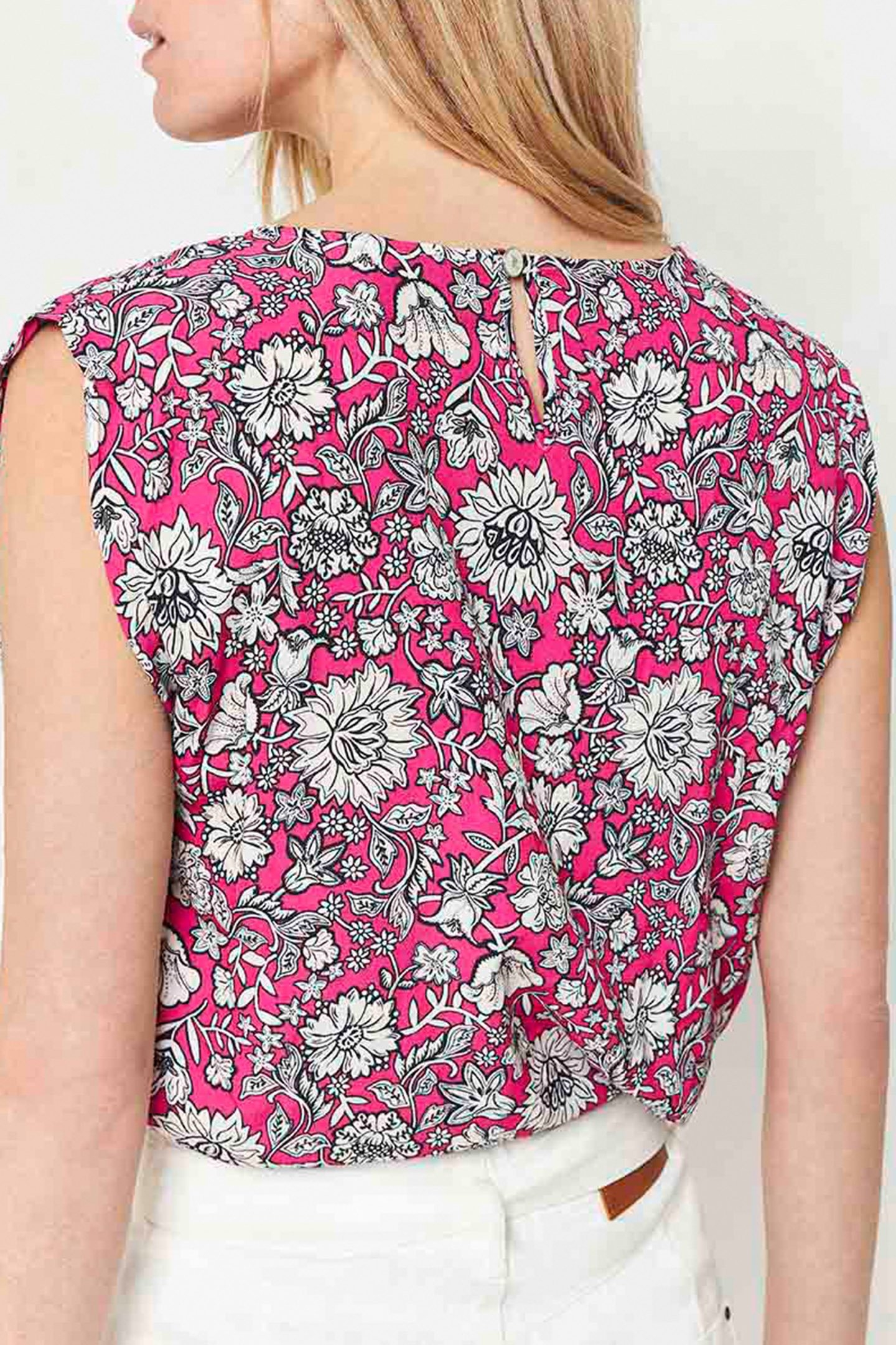CURVE _ FUCHSIA TOP WITH DAISY PRINT FUCHSIA 2