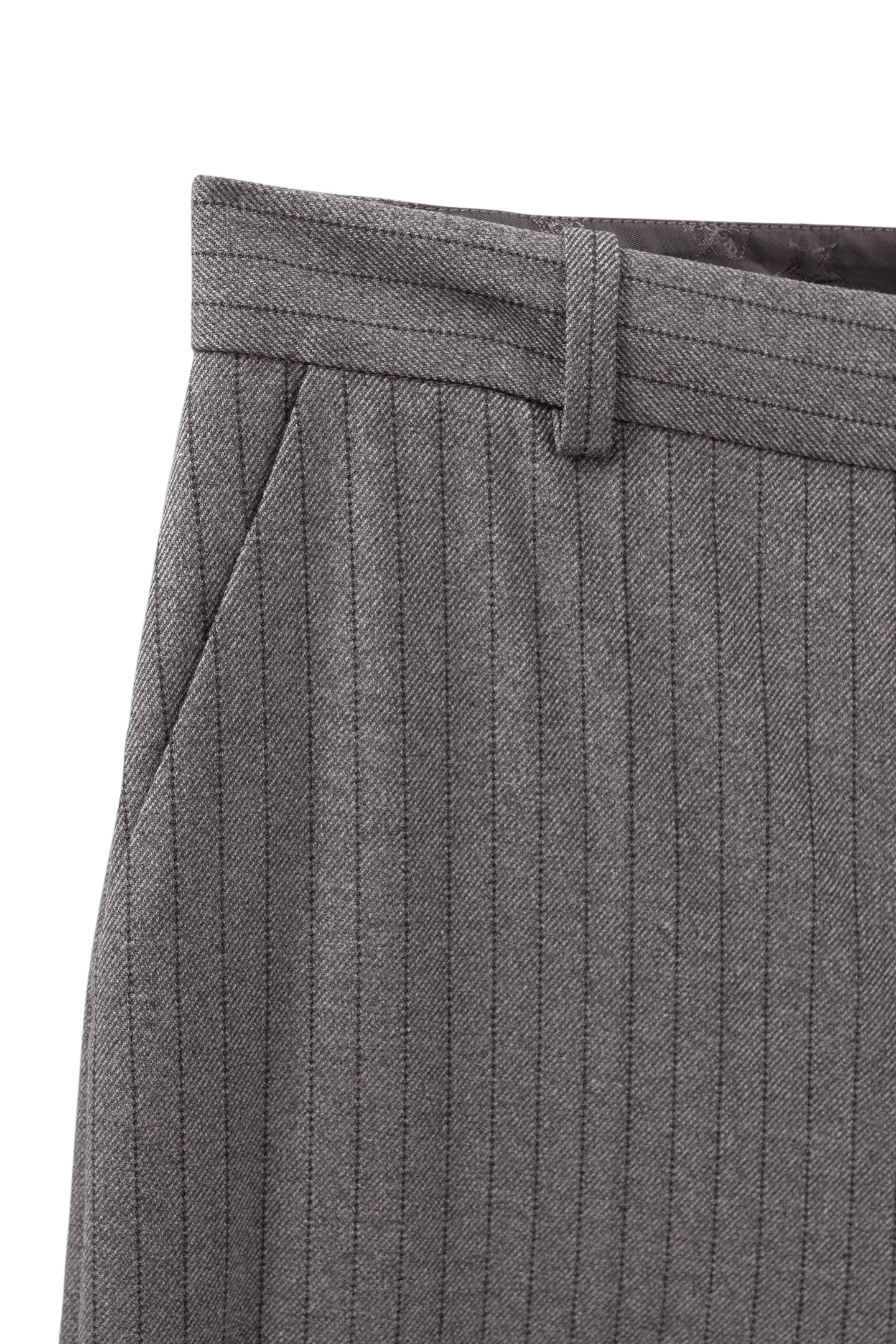 GREY PINSTRIPE FLARED SUIT TROUSERS 7