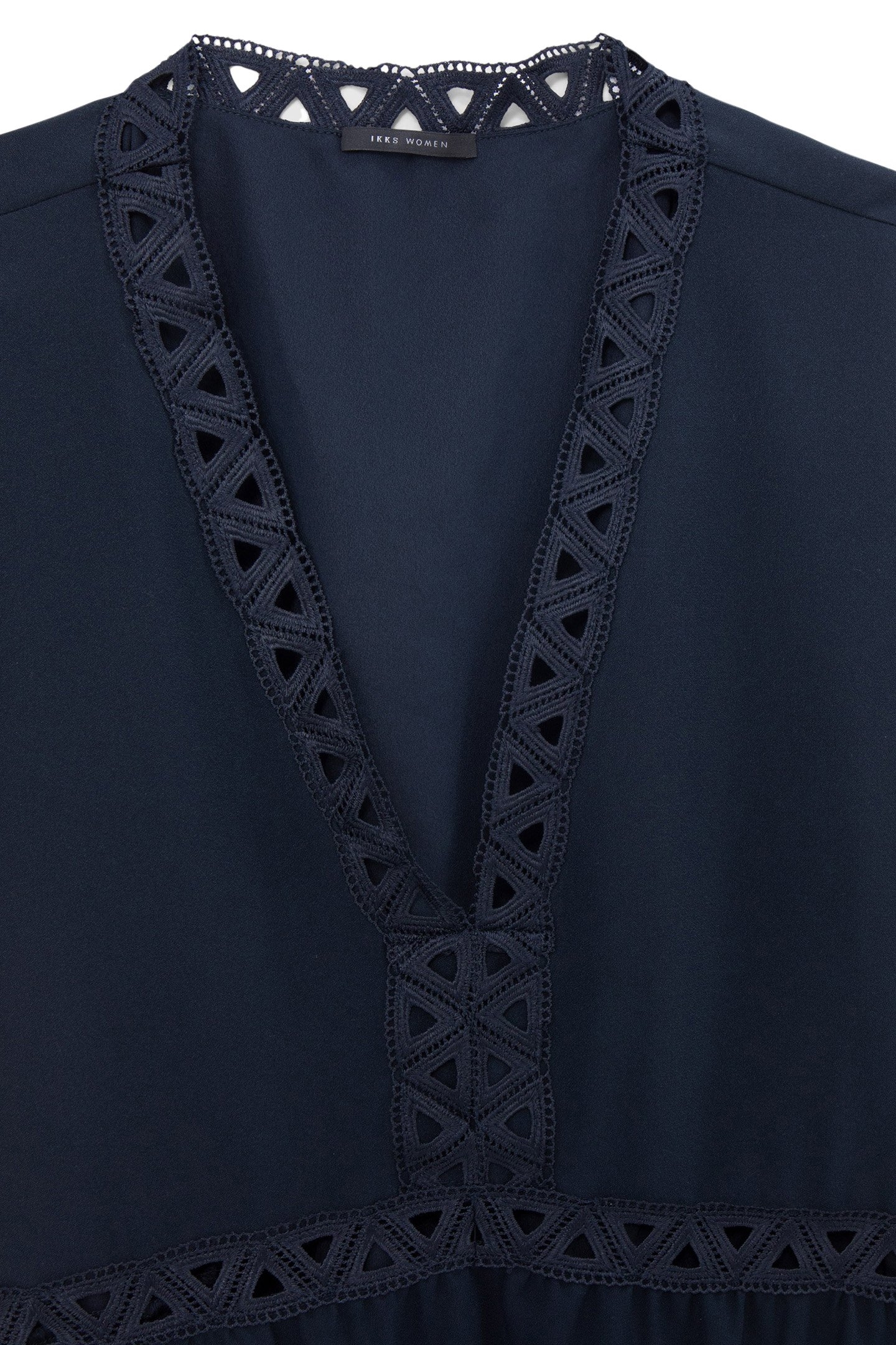 NAVY RECYCLED DRESS WITH LACE BRAID 6