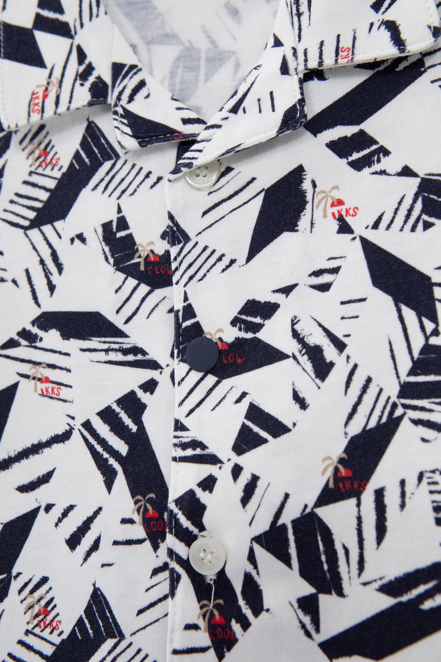 BABY BOYS' WHITE ORGANIC COTTON ORIGAMI PRINT SHIRT 4