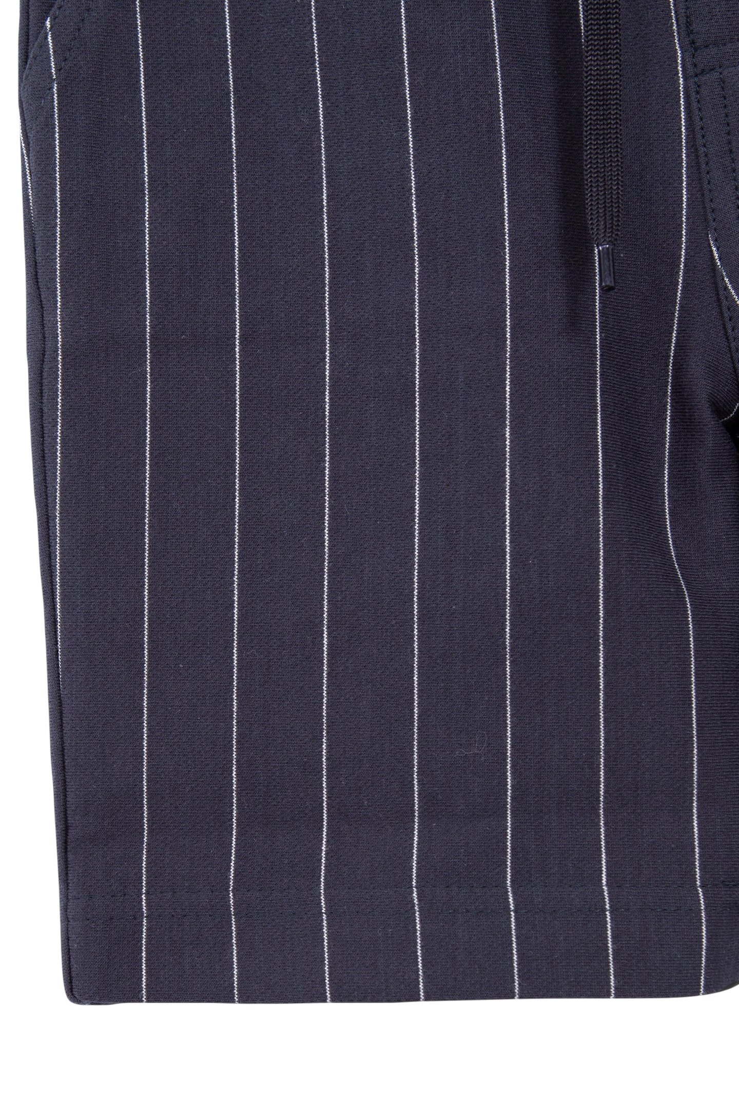BOYS' NAVY KNIT PINSTRIPED BERMUDA SHORTS 6