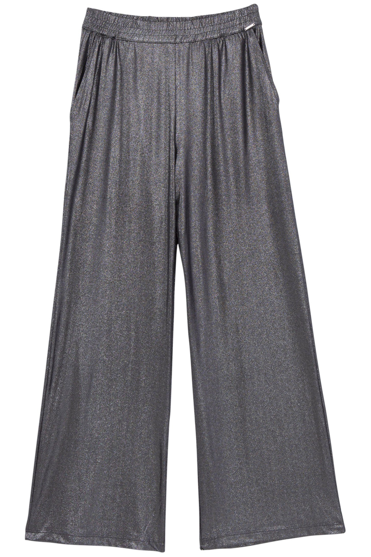 GIRLS' SILVER LAMÉ TROUSERS WITH SMOCKED WAIST 1