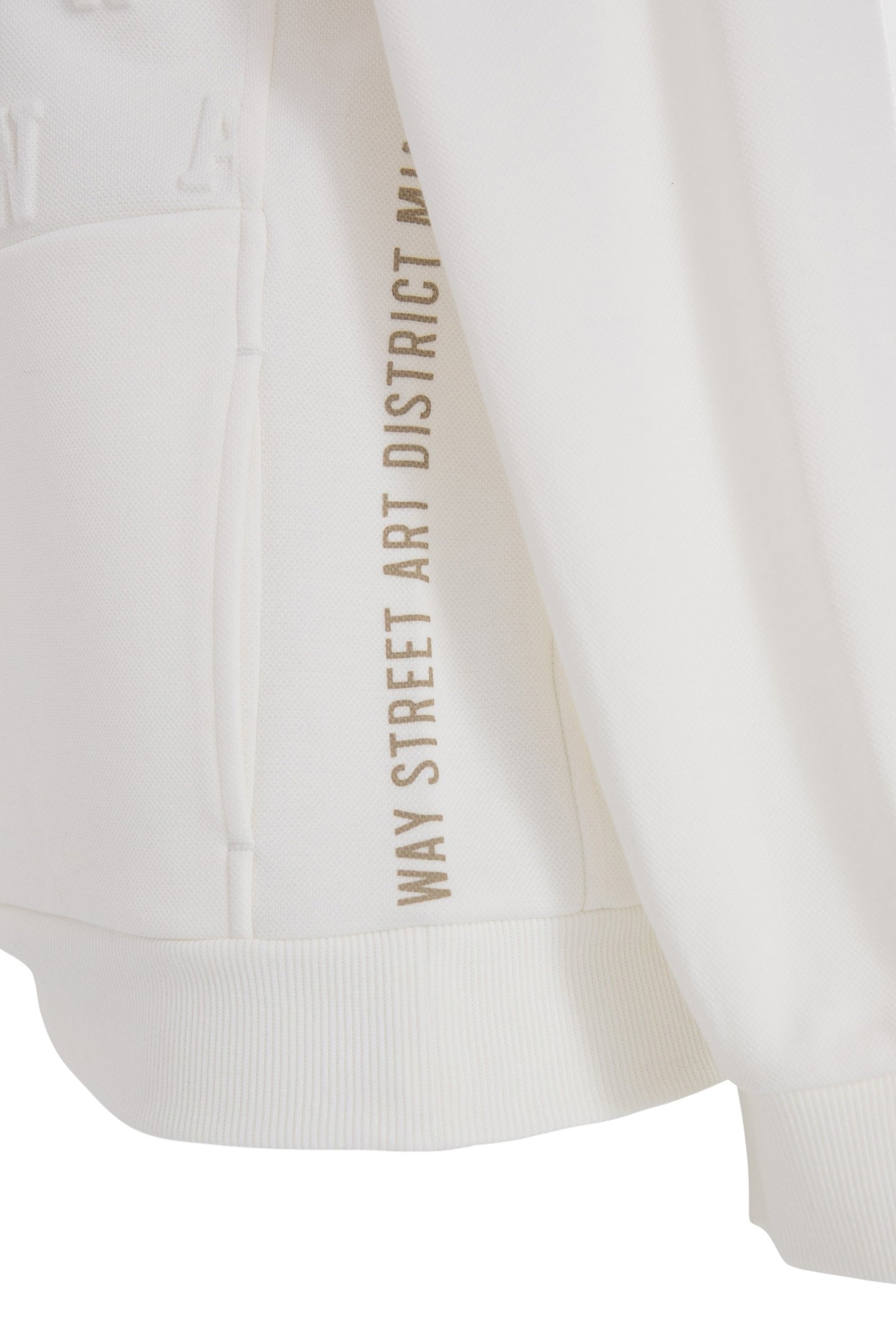 BOYS' OFF-WHITE PIQUE HOODIE WITH EMBOSSED LOGO 5