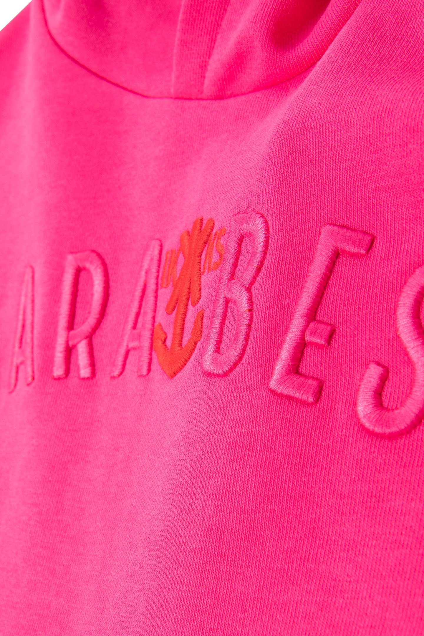 BOYS' PINK ORGANIC COTTON HOODIE, XL EMBROIDERED SLOGAN 7