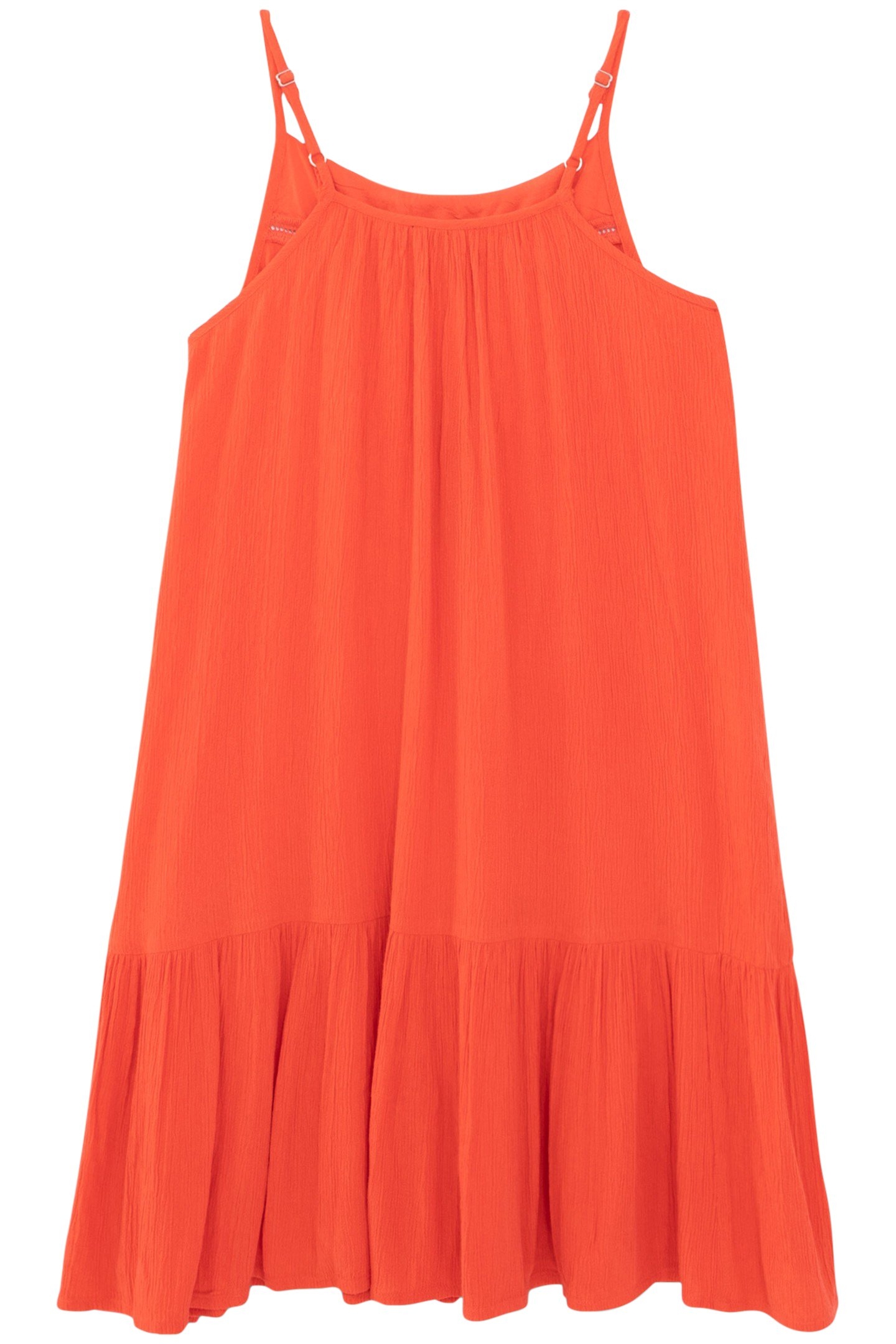 GIRLS’ RED LENZING™ ECOVERO™ DRESS WITH SPAGHETTI STRAPS 2