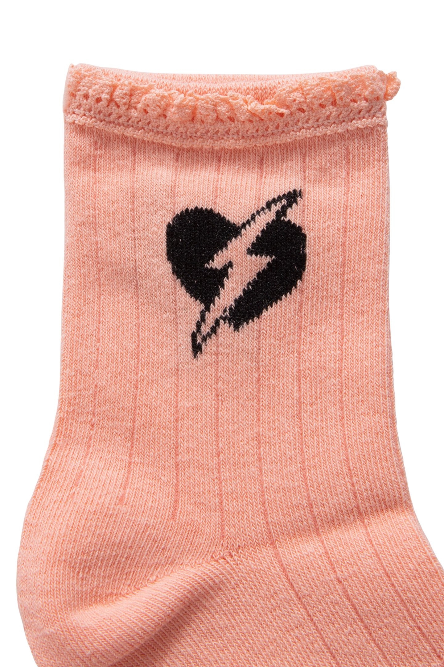 GIRLS’ PEACH AND ECRU TONE-ON-TONE SOCKS 4