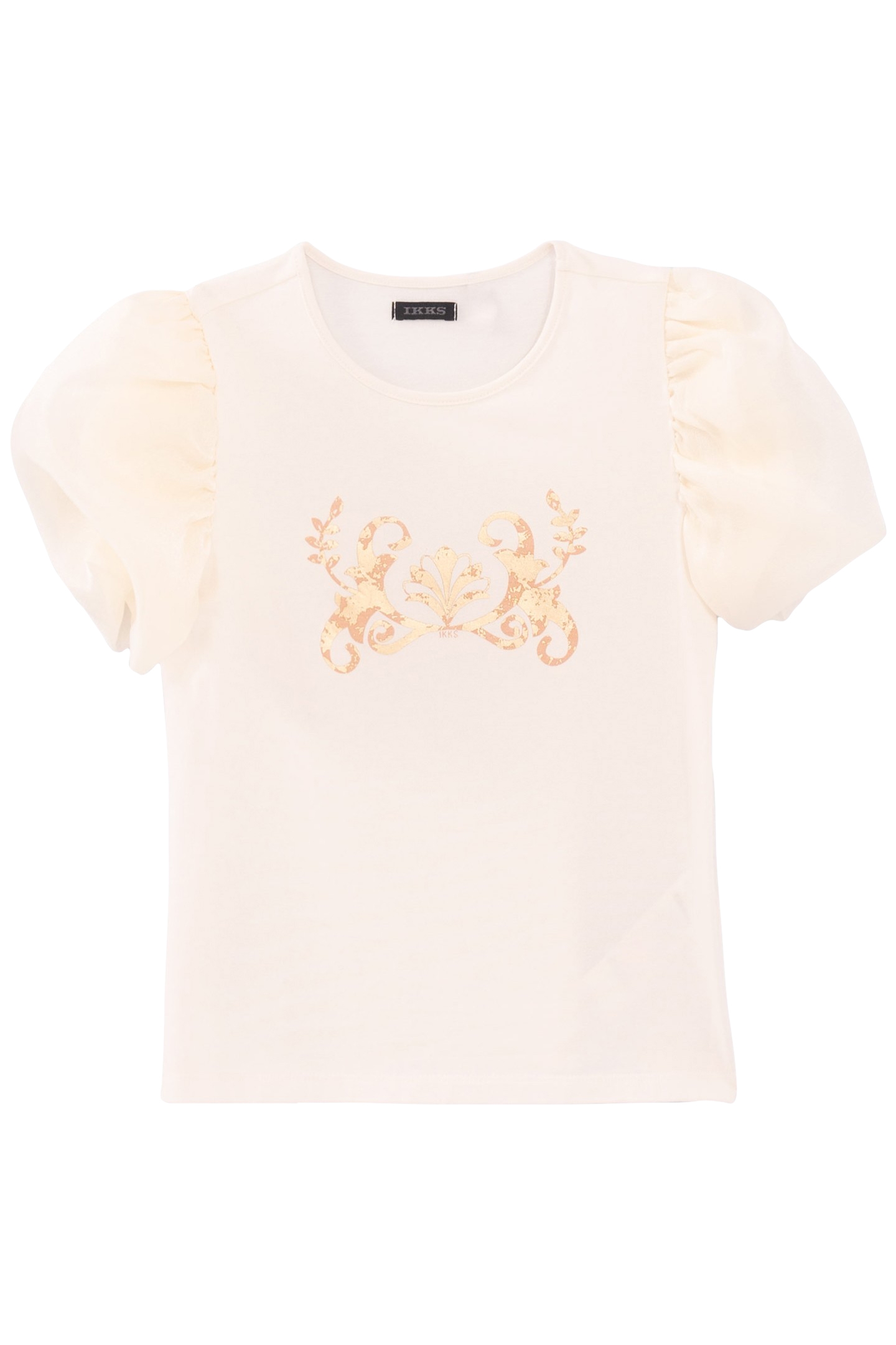 GIRLS’ WHITE T_SHIRT WITH PUFF SLEEVES 1