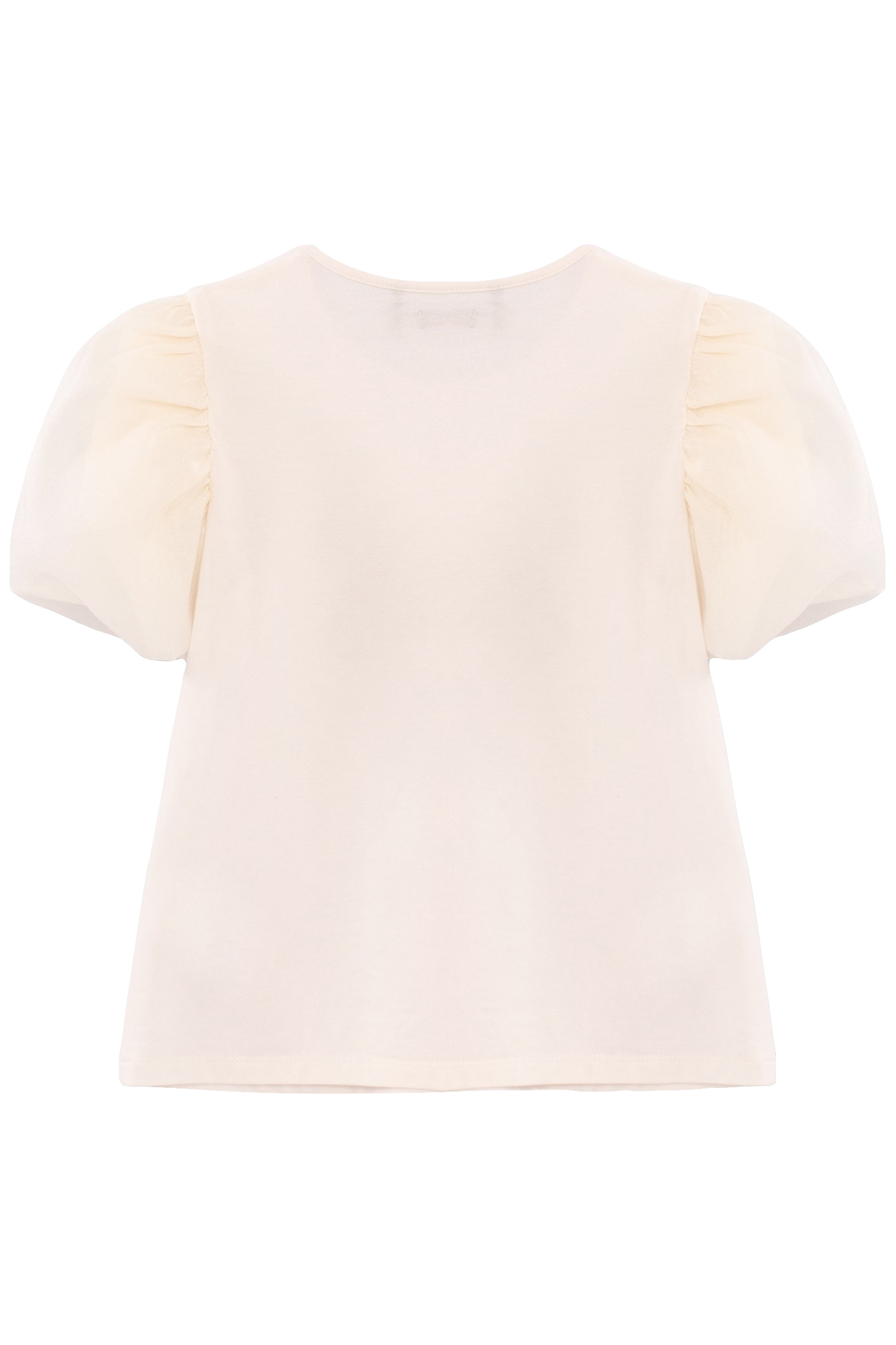 GIRLS’ WHITE T_SHIRT WITH PUFF SLEEVES 2