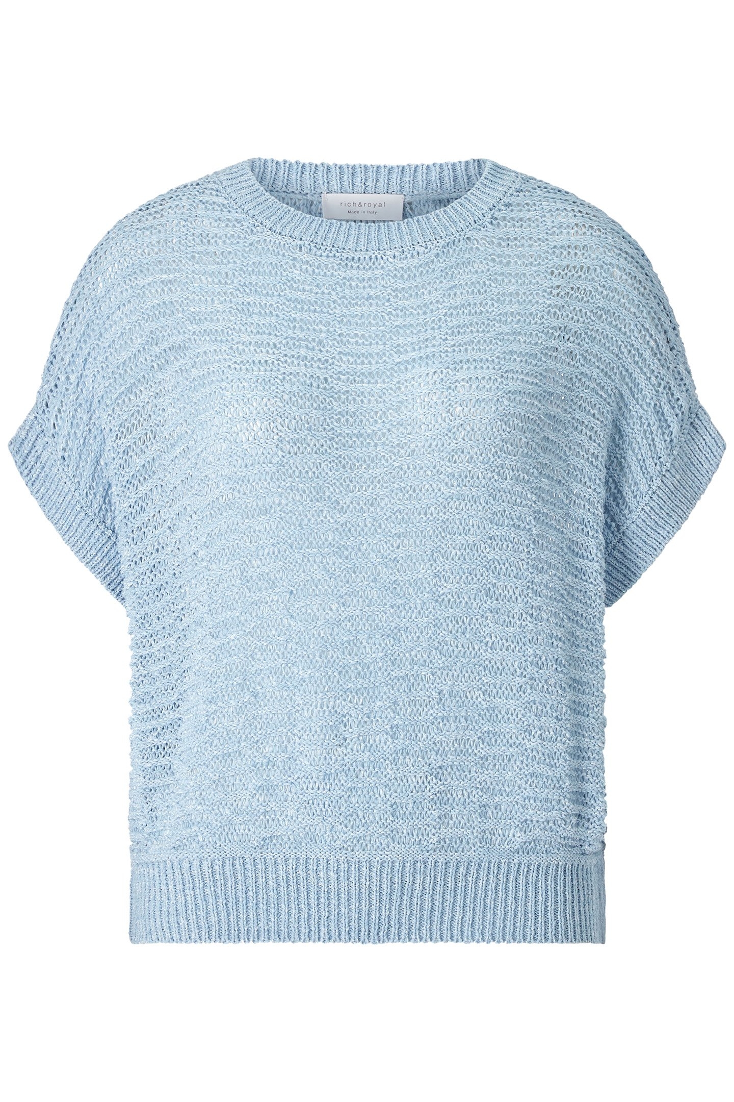 SLEEVELESS TAPE YARN CREW-NECK COTTON BLUE 4