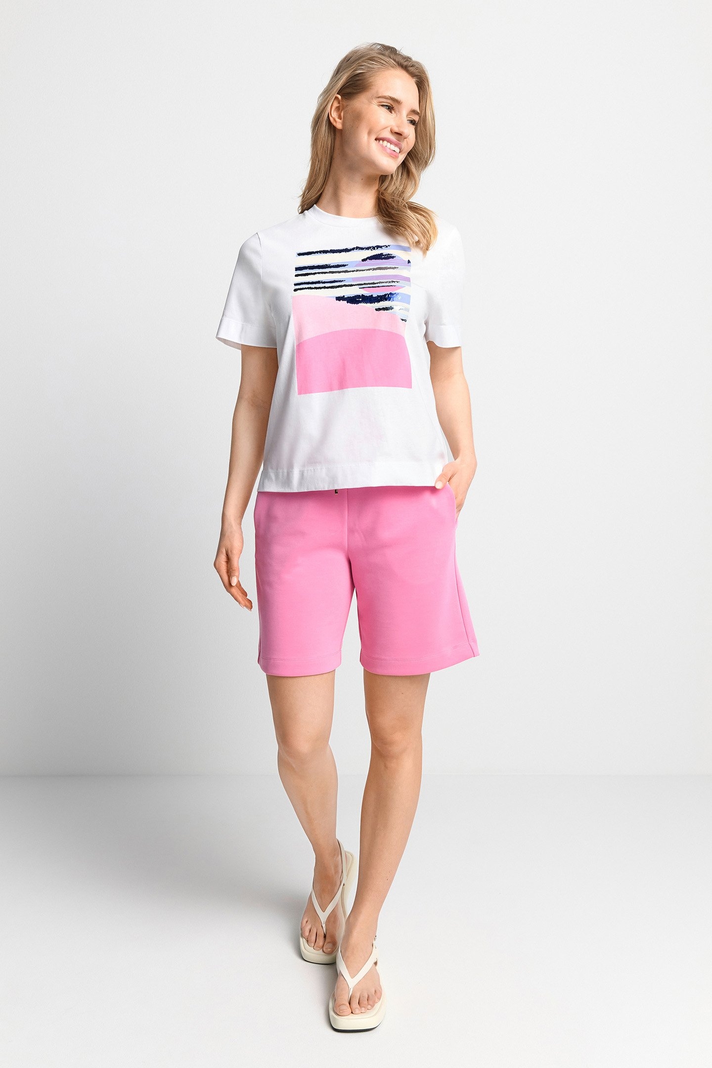 EASY FIT T-SHIRT SUNSET PRINT ORGANIC WHITE 2