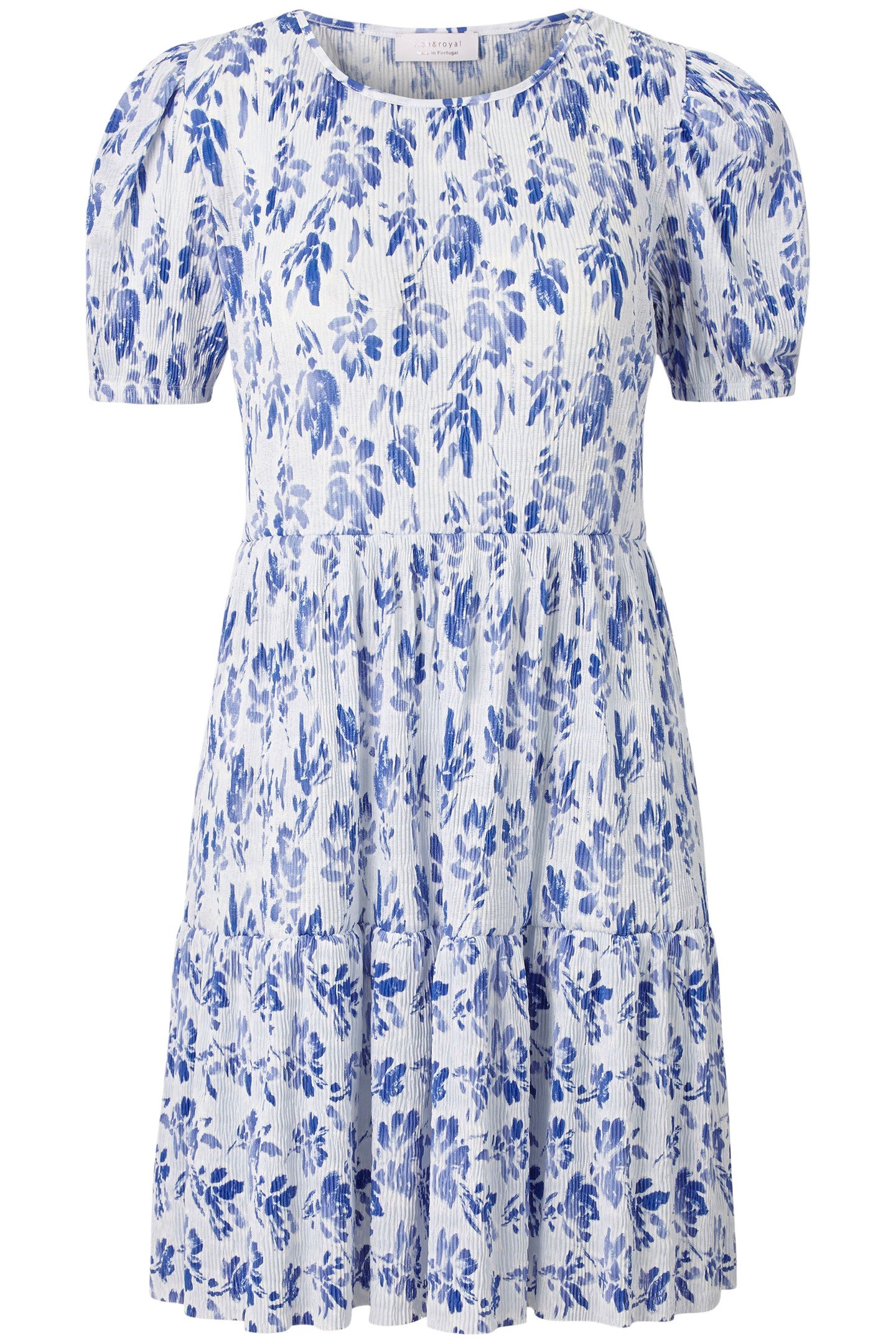 PRINTED CRINKLE DRESS RECYCLED COTTON BLUE 4