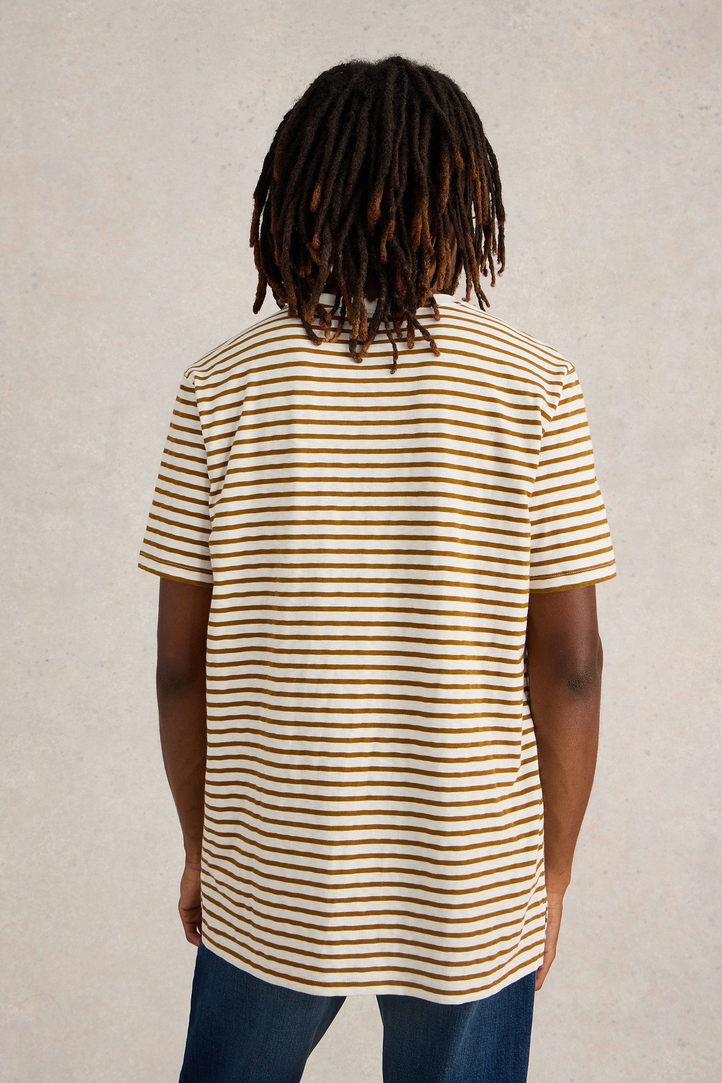 ABERSOCH STRIPE SS TEE NATURAL MULTI 2