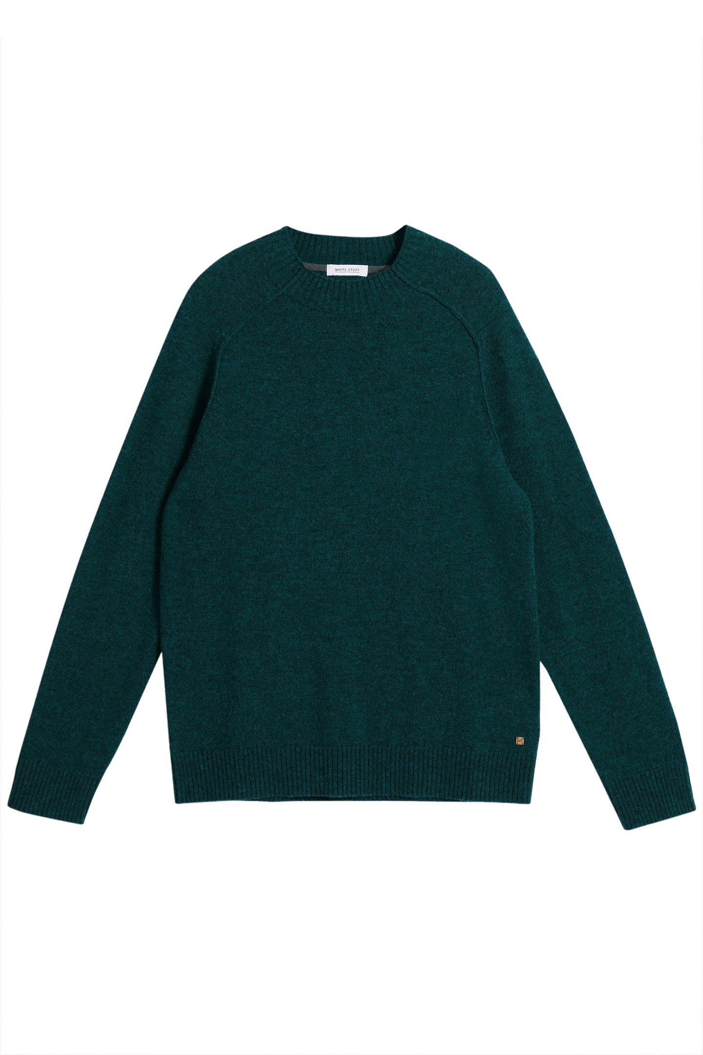 LAMBSWOOL CREW NECK JUMPER MID GREEN 2