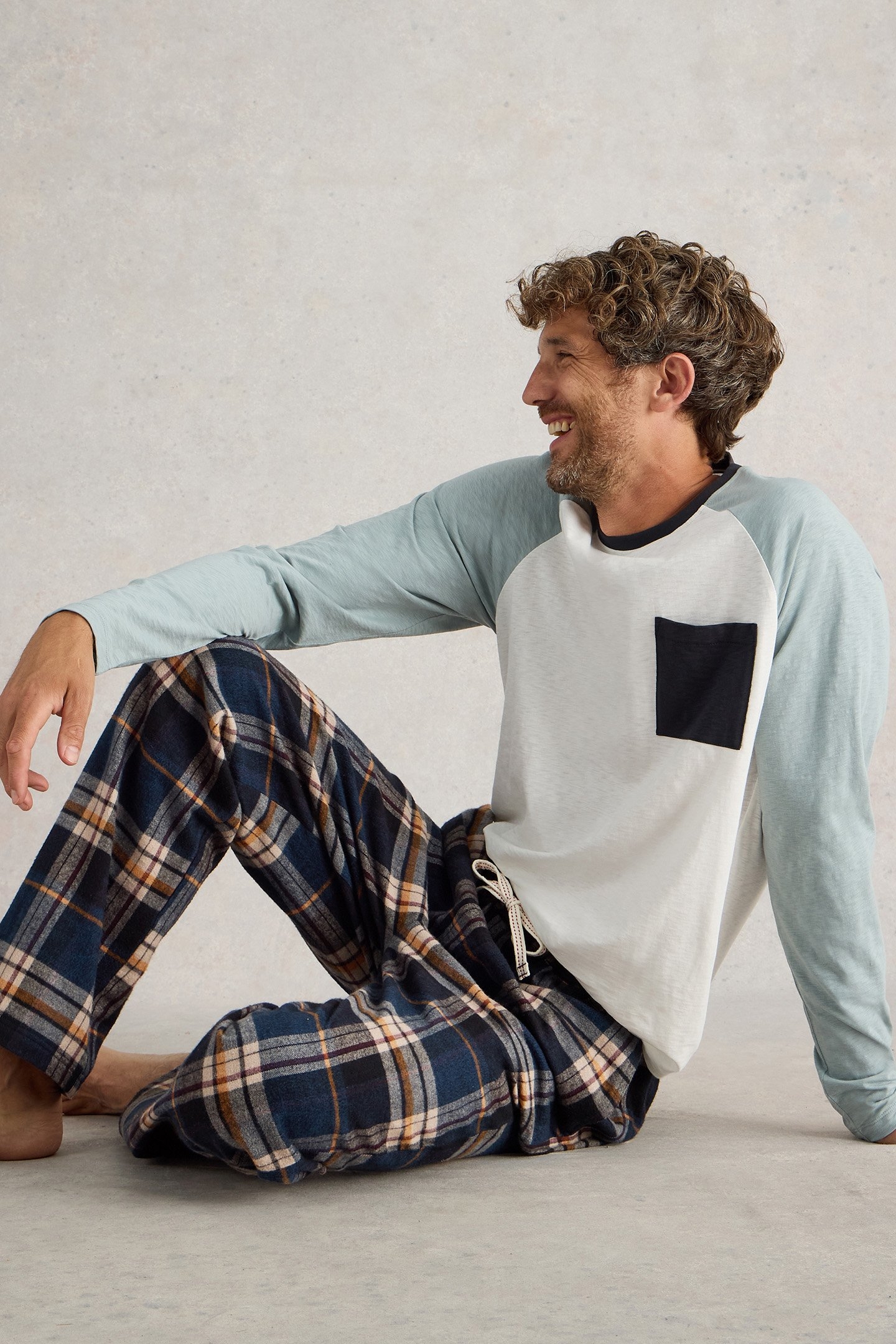 MOORLAND FLANNEL PJ TROUSER NAVY MULTI 5