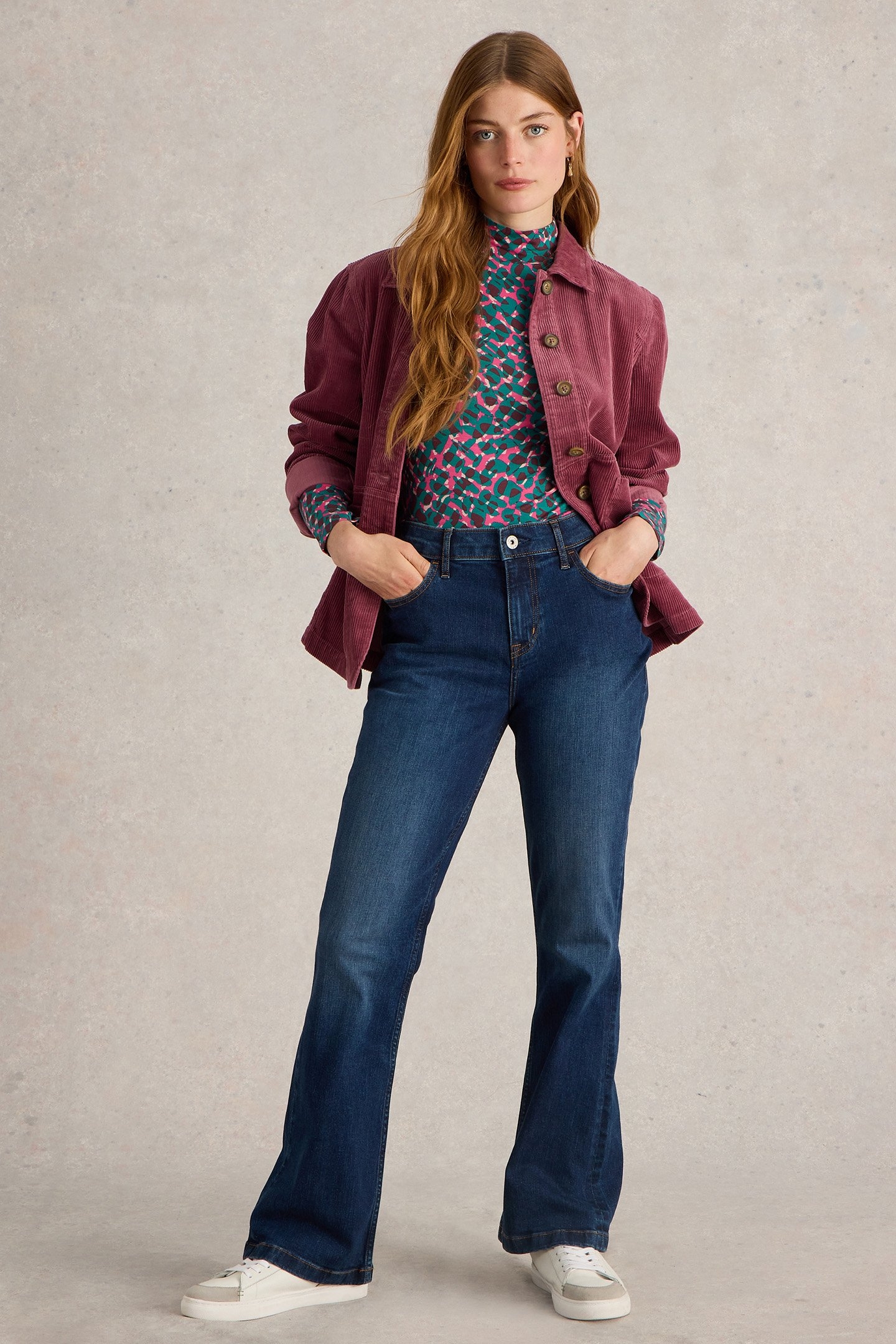 CAMILLE HIGH NECK TEE TEAL MULTI 2