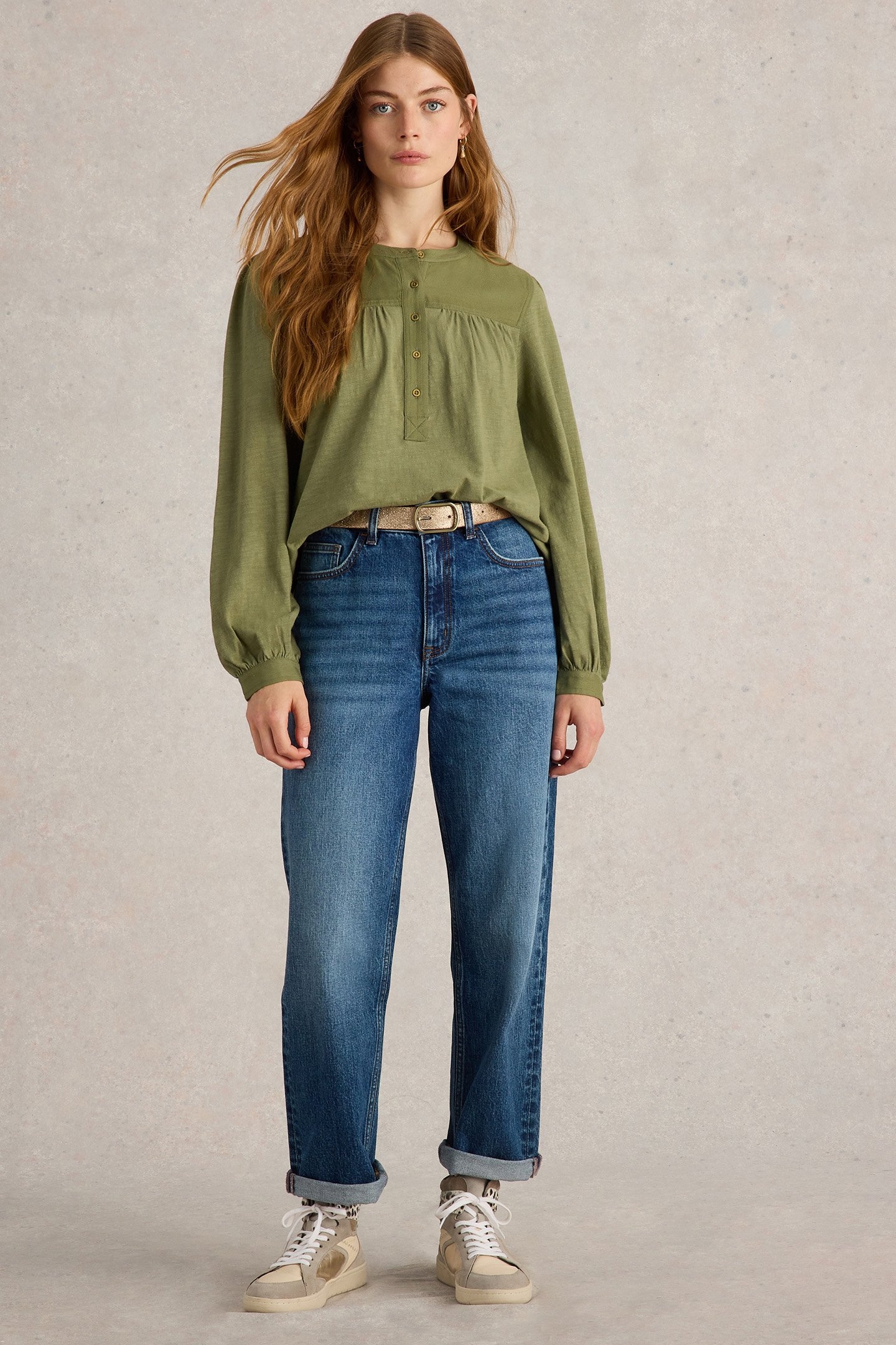 ELOISE MIX SHIRT KHAKI GREEN 1