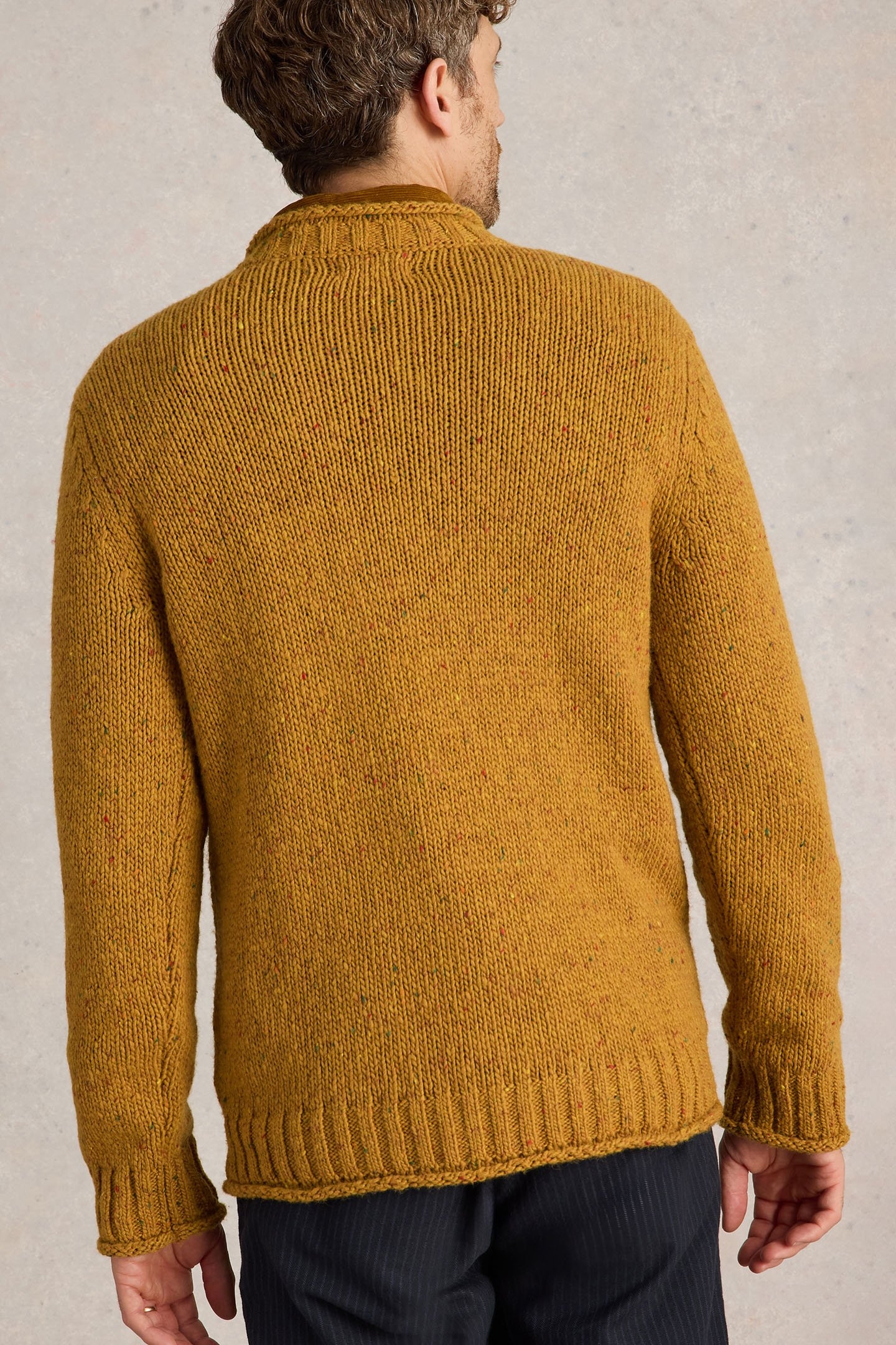 CABLE MIX CREW NECK MID YELLOW 2