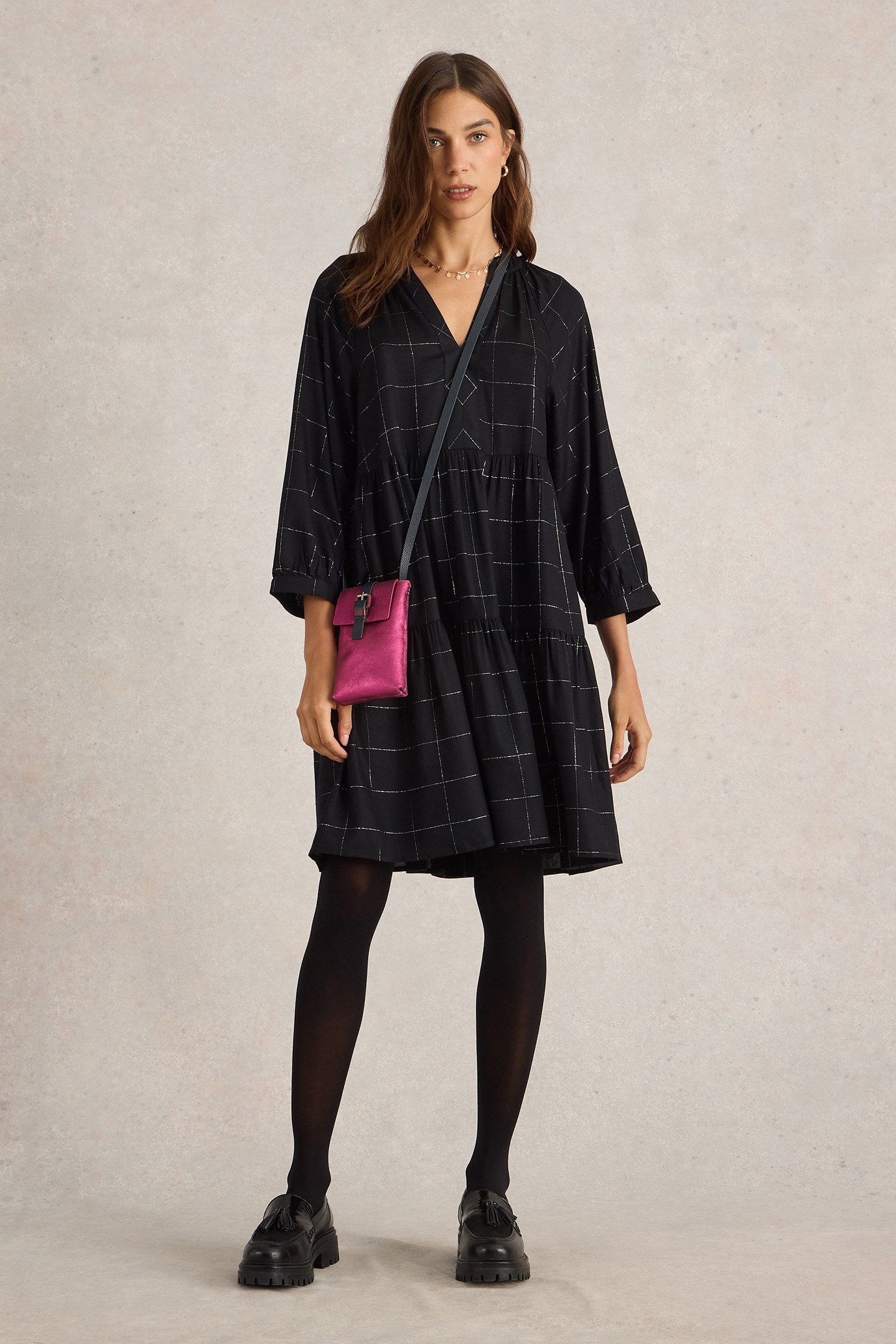 ORLA CHECK DRESS BLACK MULTI 3