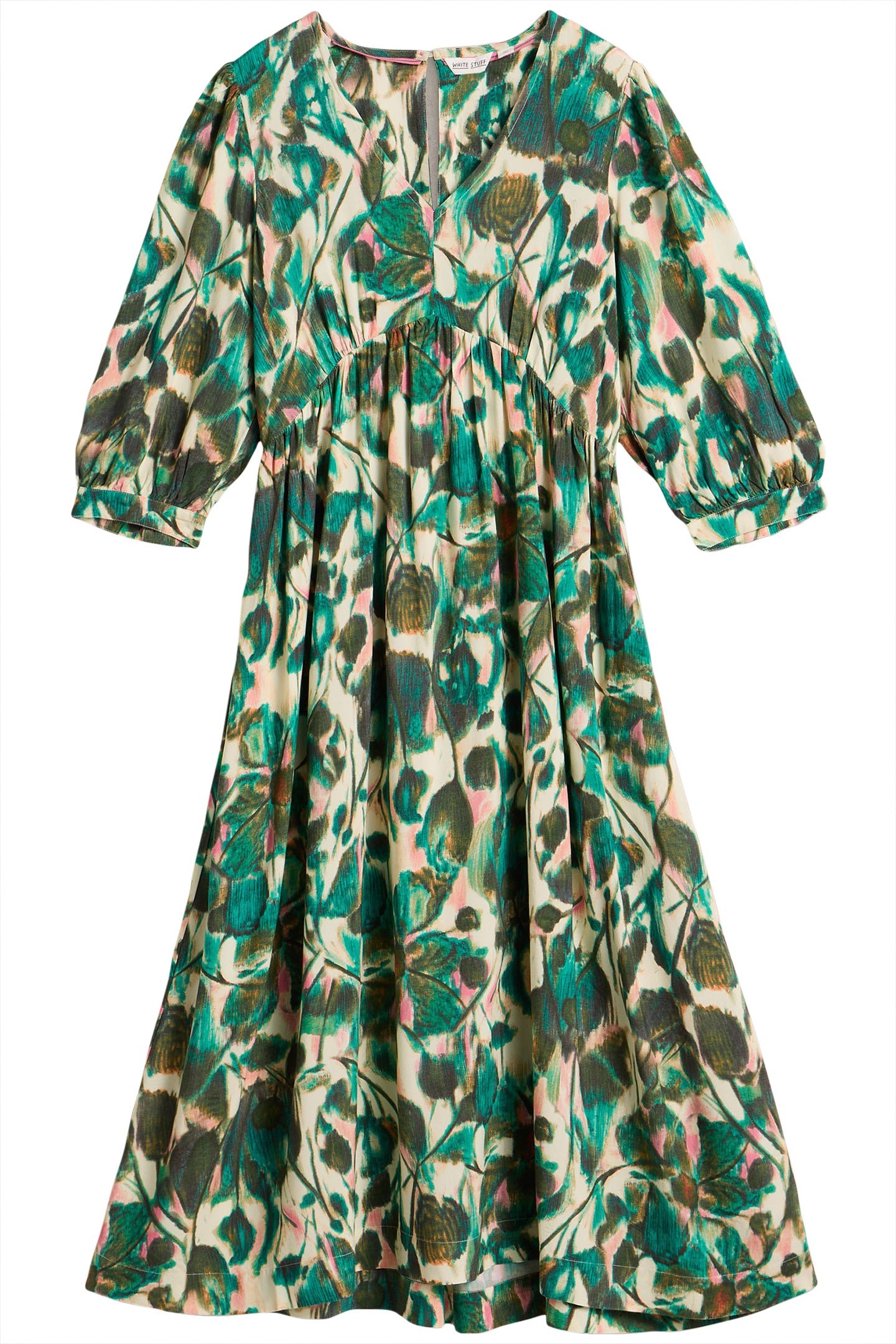 LUCY MIDI DRESS GREEN PRINT 3