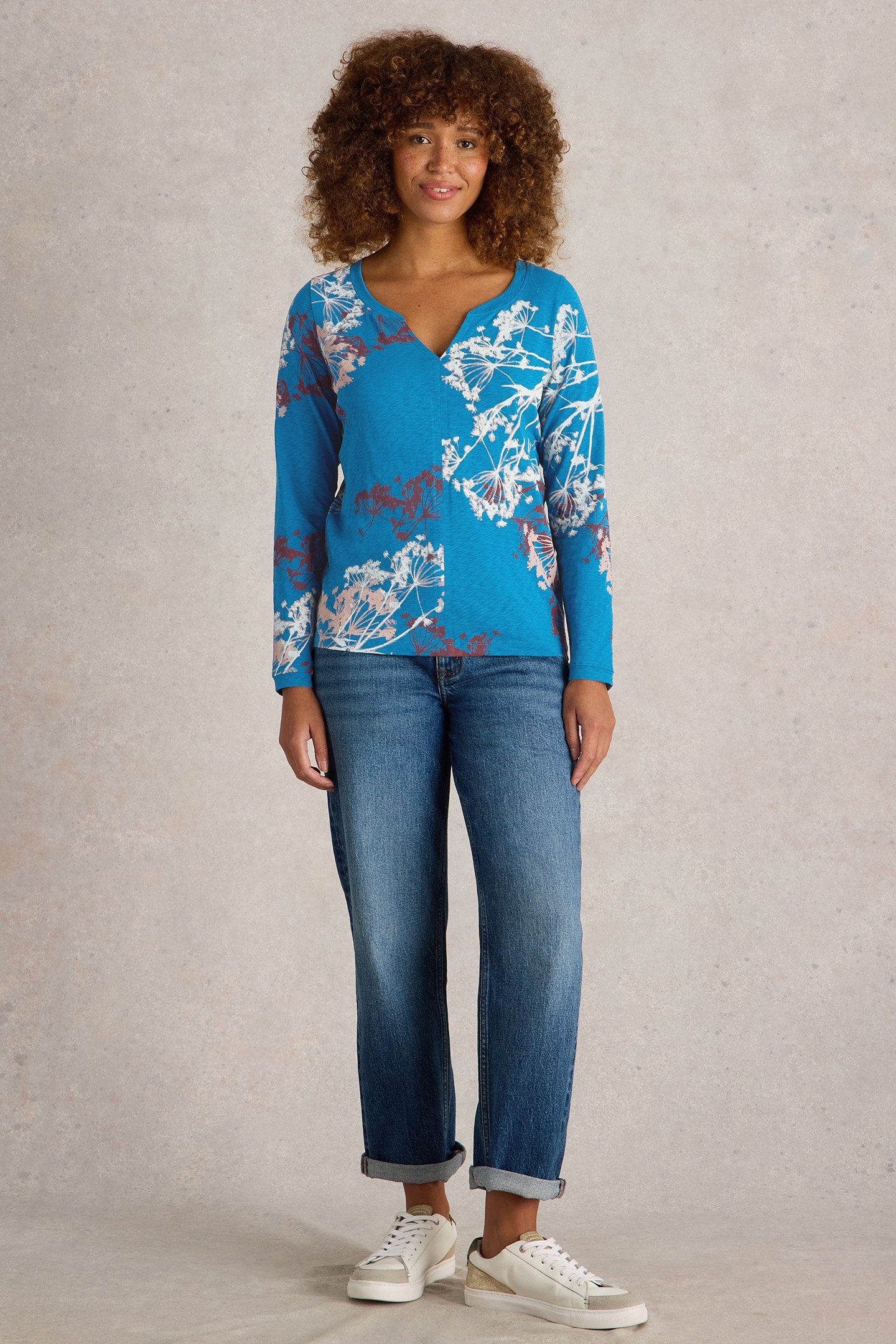 NELLY LS TEE BLUE MULTI 1