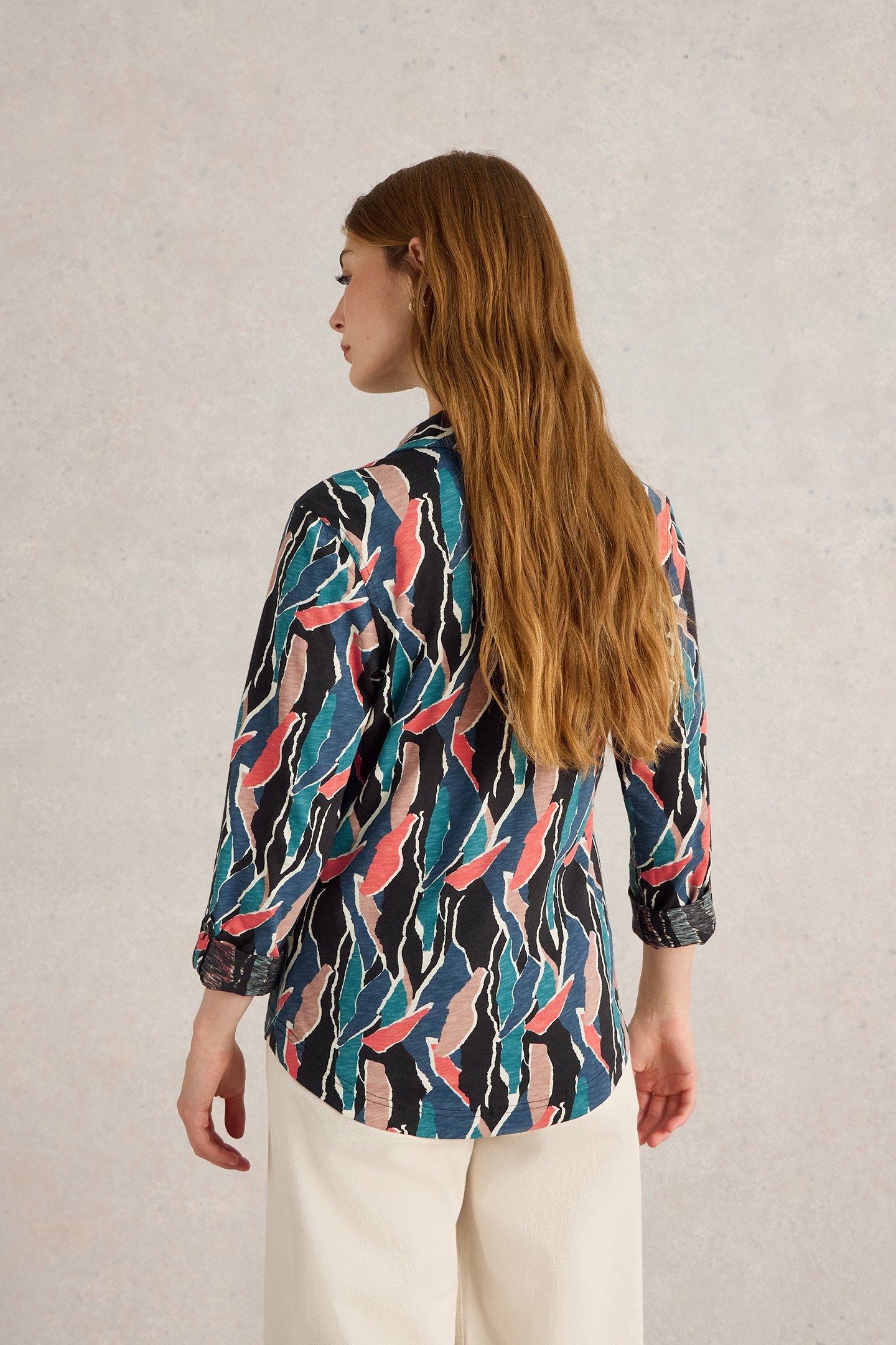 ANNIE JERSEY SHIRT NAVY PRINT 2