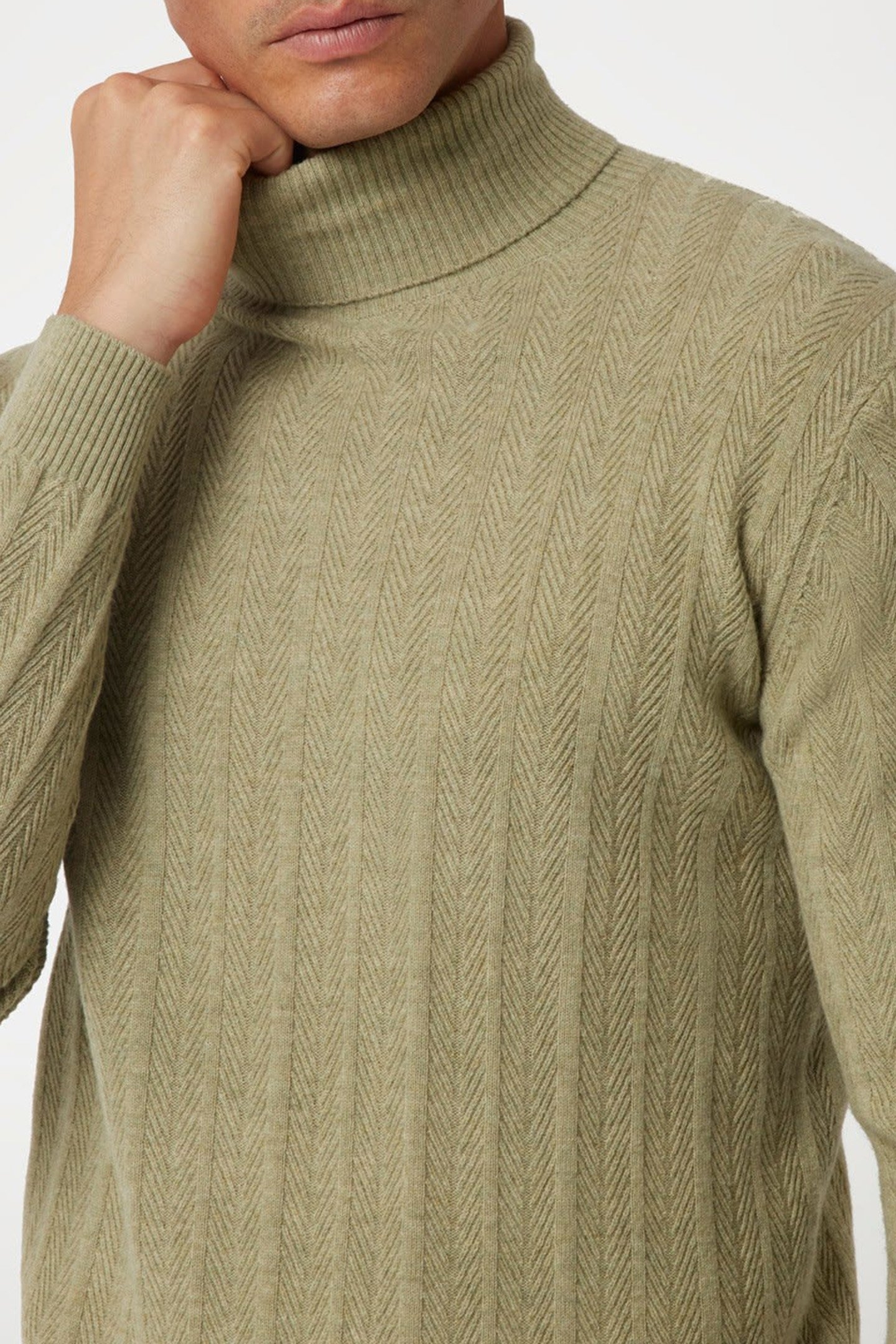 LS TN HERRINGBONE ST MOSSY GREEN HEATHER 5