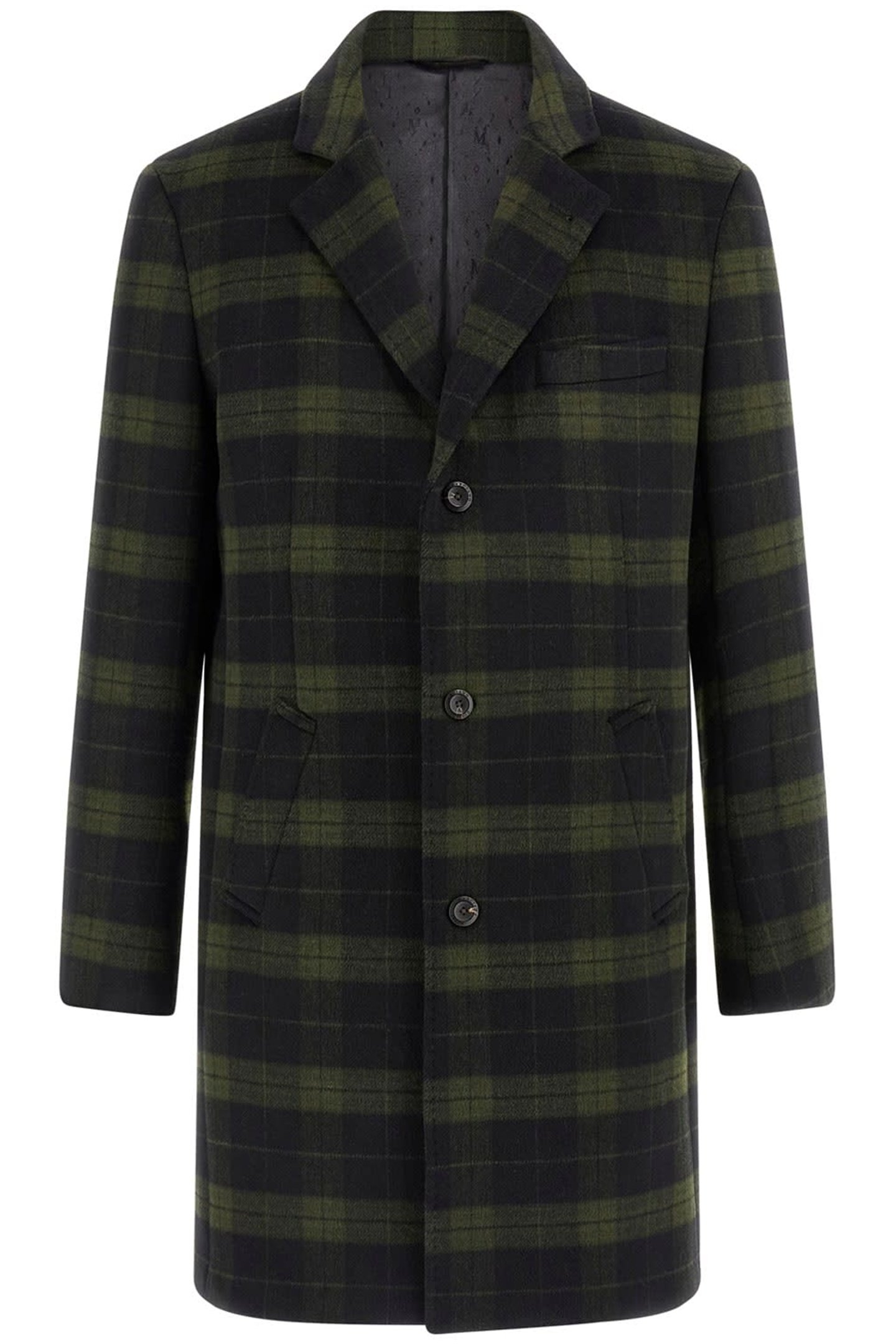 SINGLE BREASTED CHEC OLIVE CHECK 4