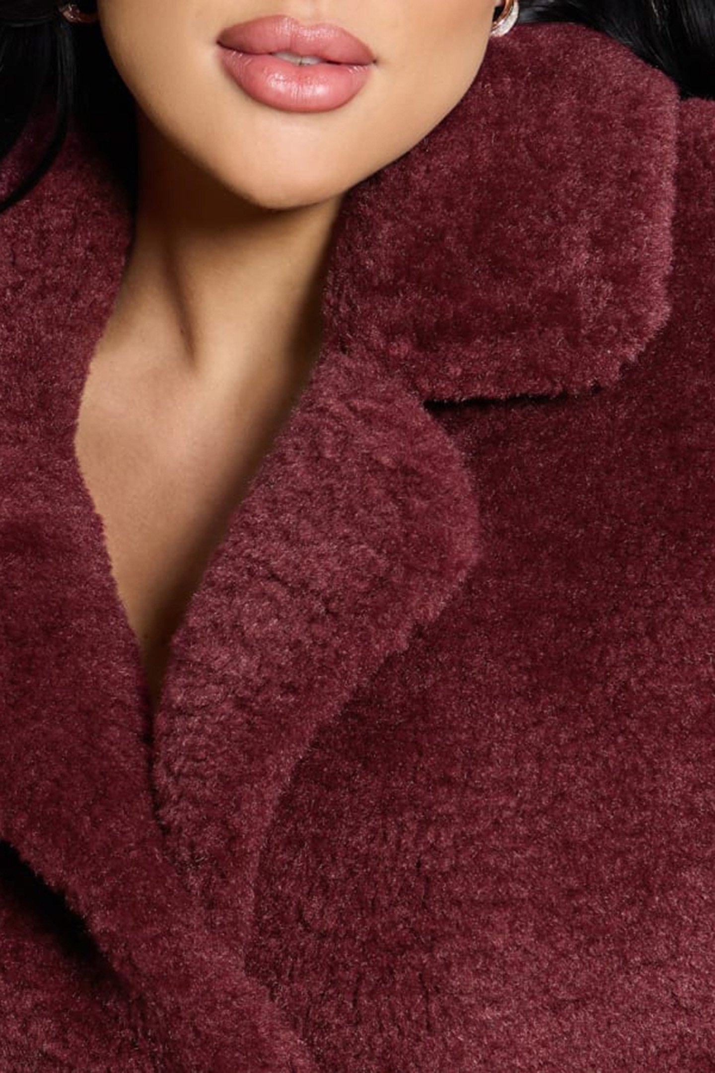 NEW ALINA LONG COAT BURGUNDY ROSE 7