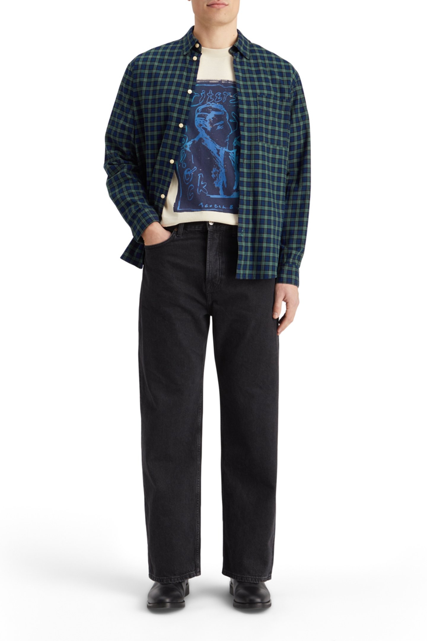 RELAXED FIT LIGHTWEIGHT FLANNEL CHECK SHIRT GREEN CHECK 6