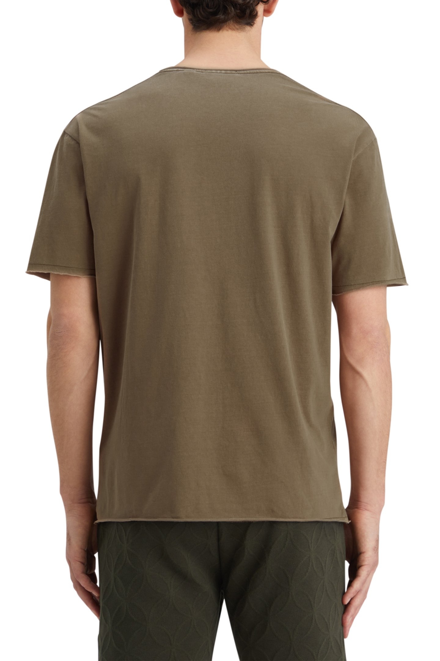 RELAXED FIT RAW EDGE T-SHIRT CAPPUCHINO 2