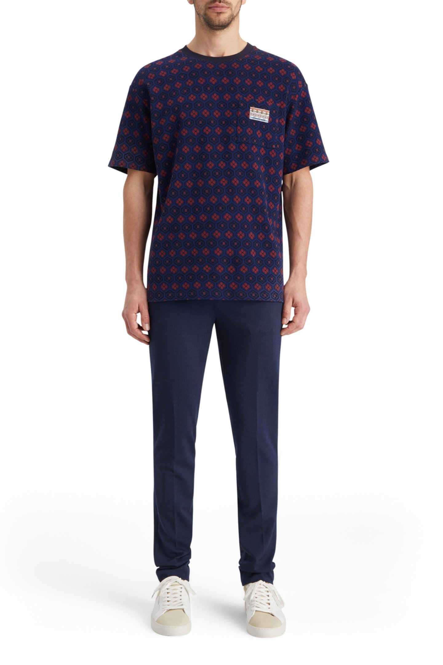 RELAXED FIT JACQUARD T-SHIRT NIGHT BOOKCOVER DITSY 3