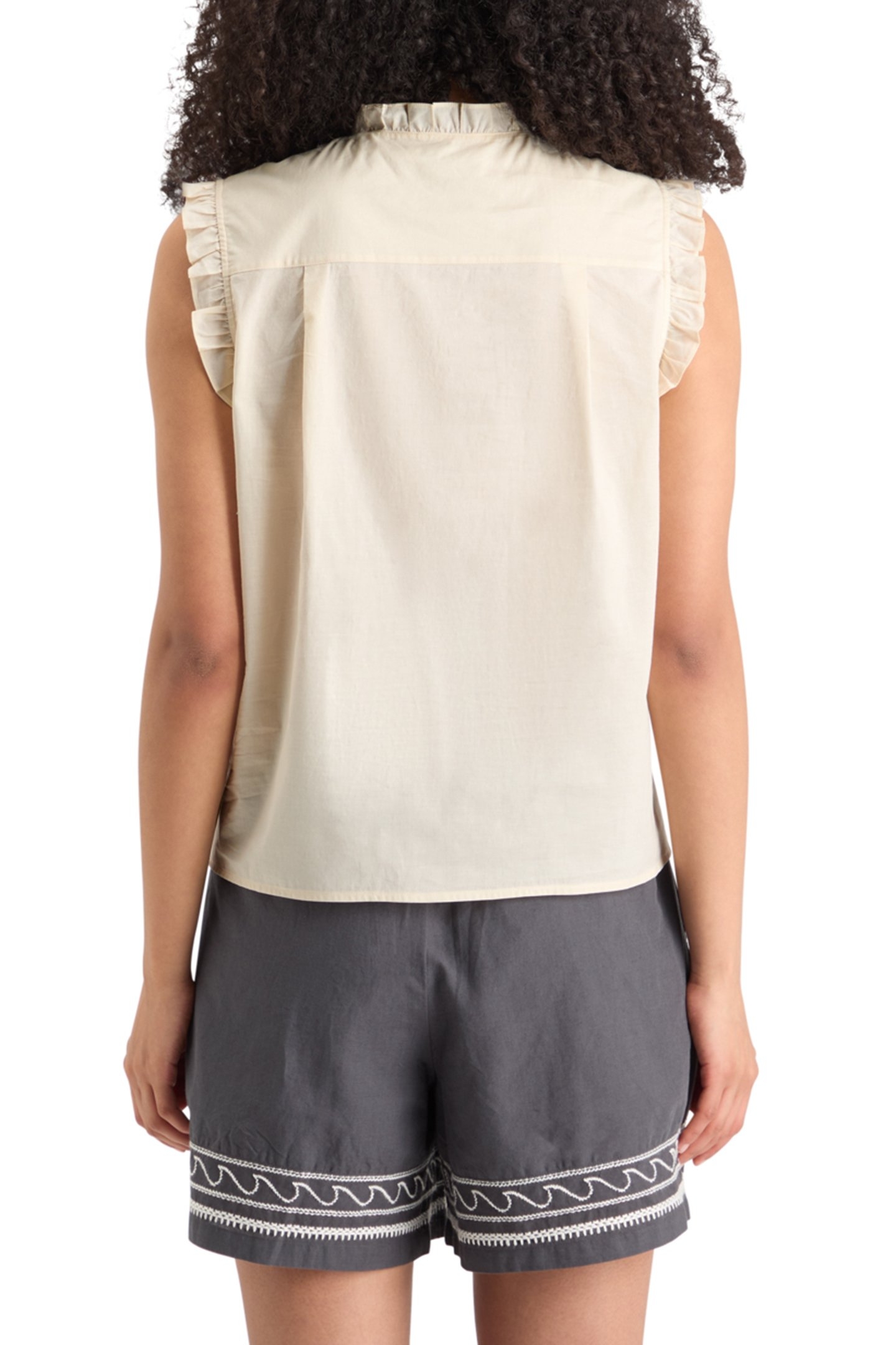 SLEEVELESS RUFFLE SHIRT SOFT ICE 2
