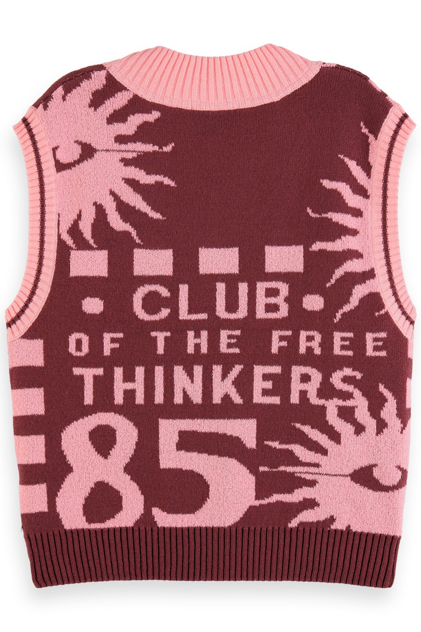 JACQUARD KNITTED SPENCER BORDEAUX 5