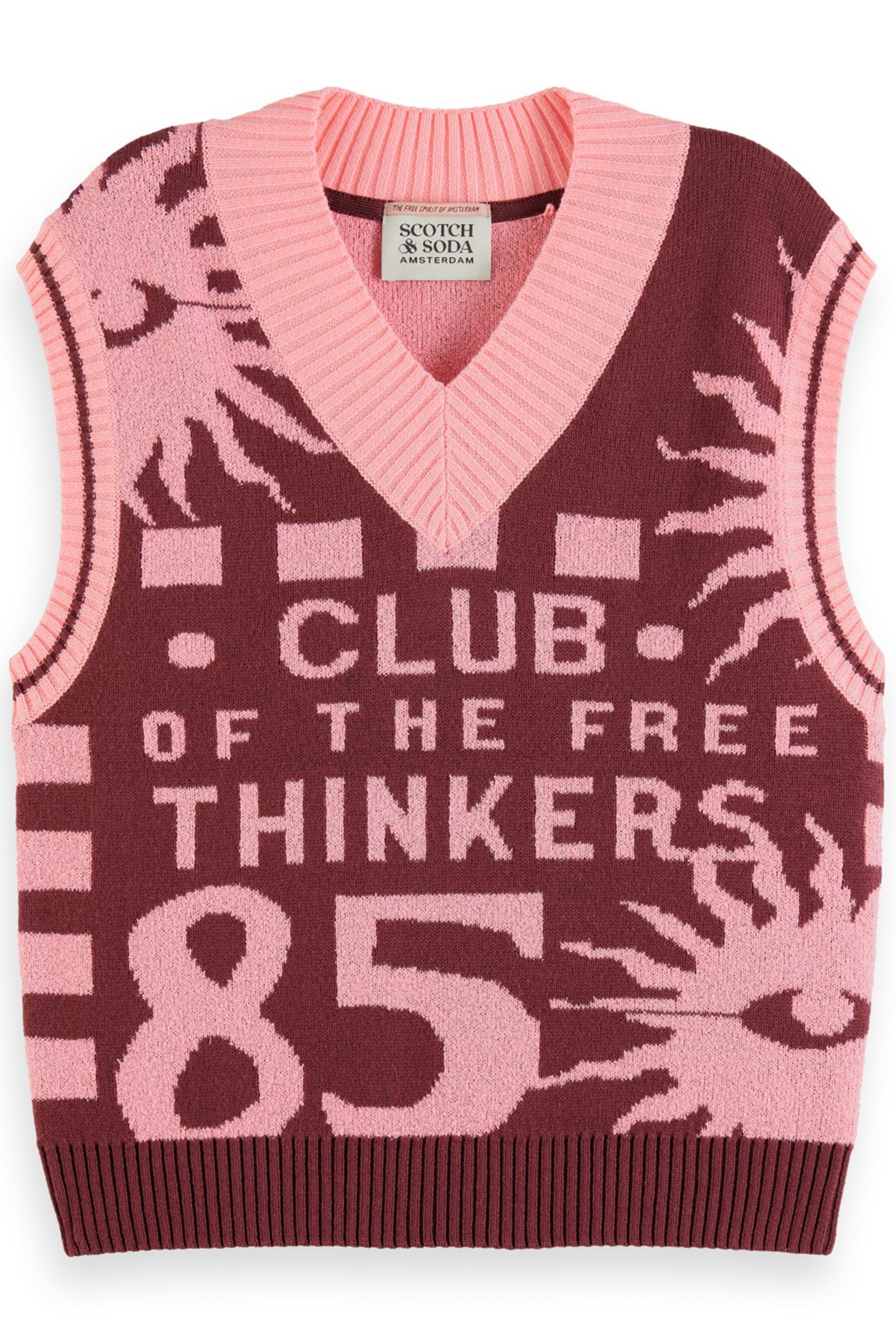 JACQUARD KNITTED SPENCER BORDEAUX 4