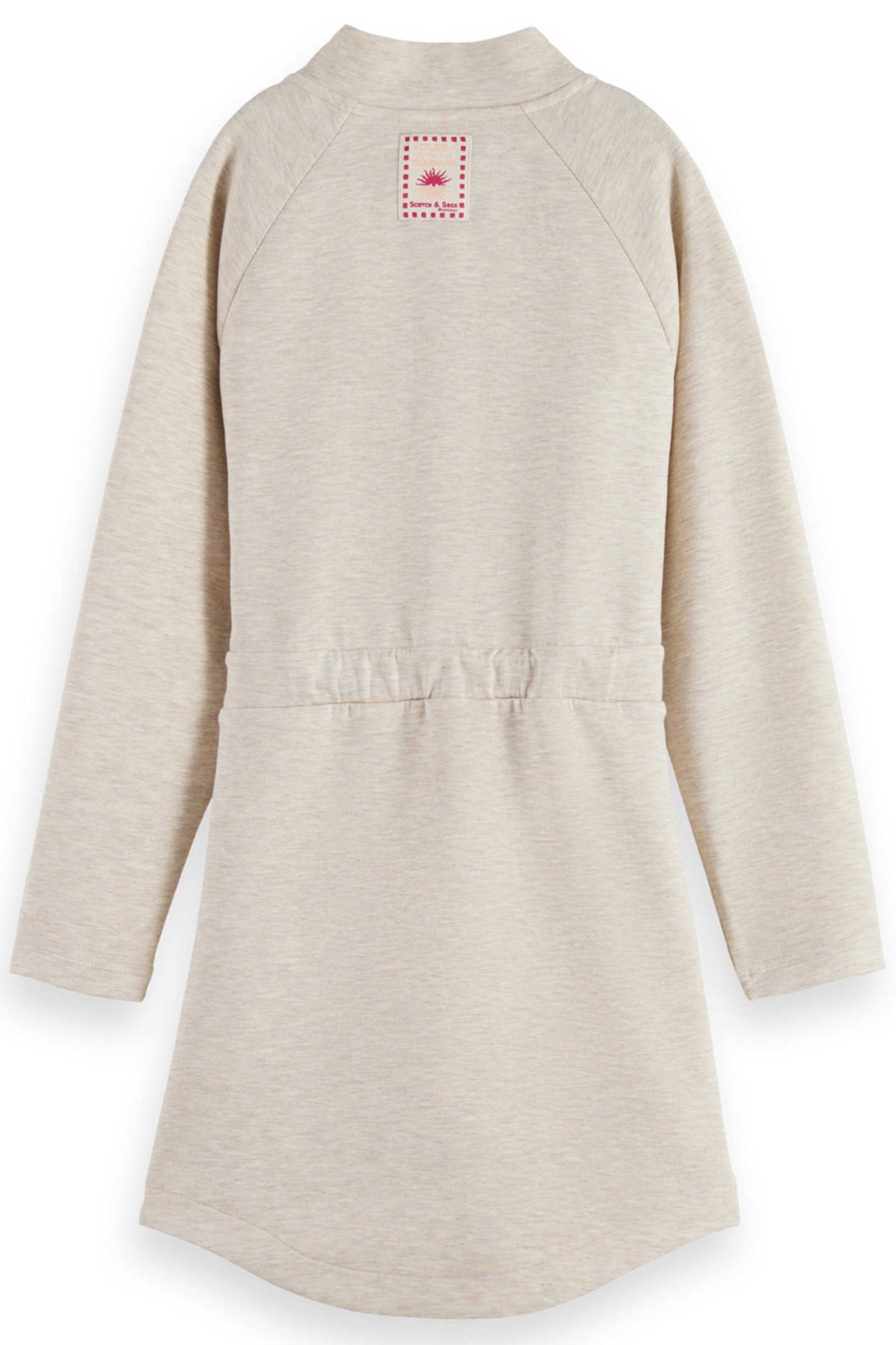 GIRL HALF ZIP MODAL DRESS OATMEAL MELANGE 2