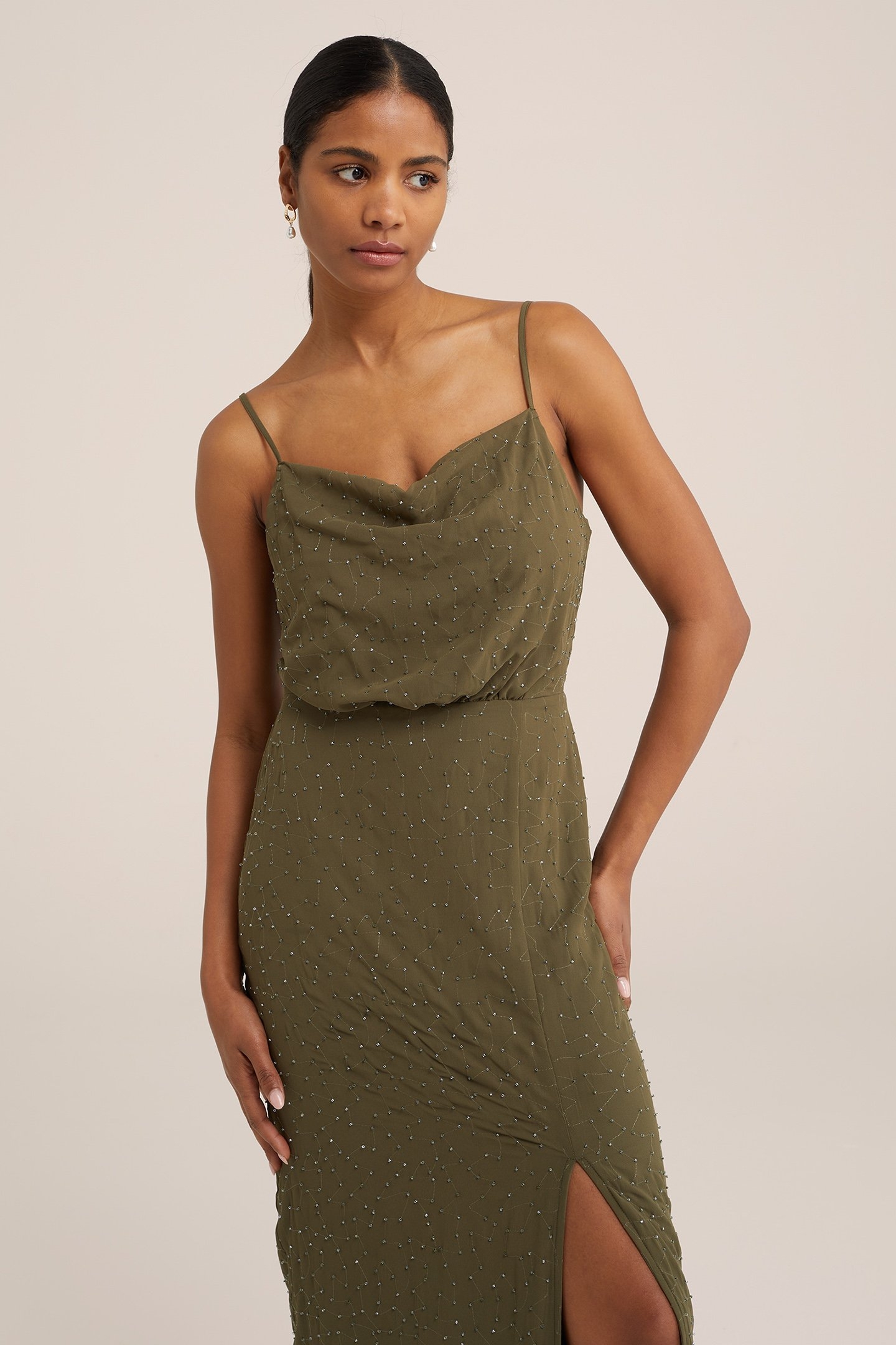 DRESS MID LENGTH OLIVE GREEN 5