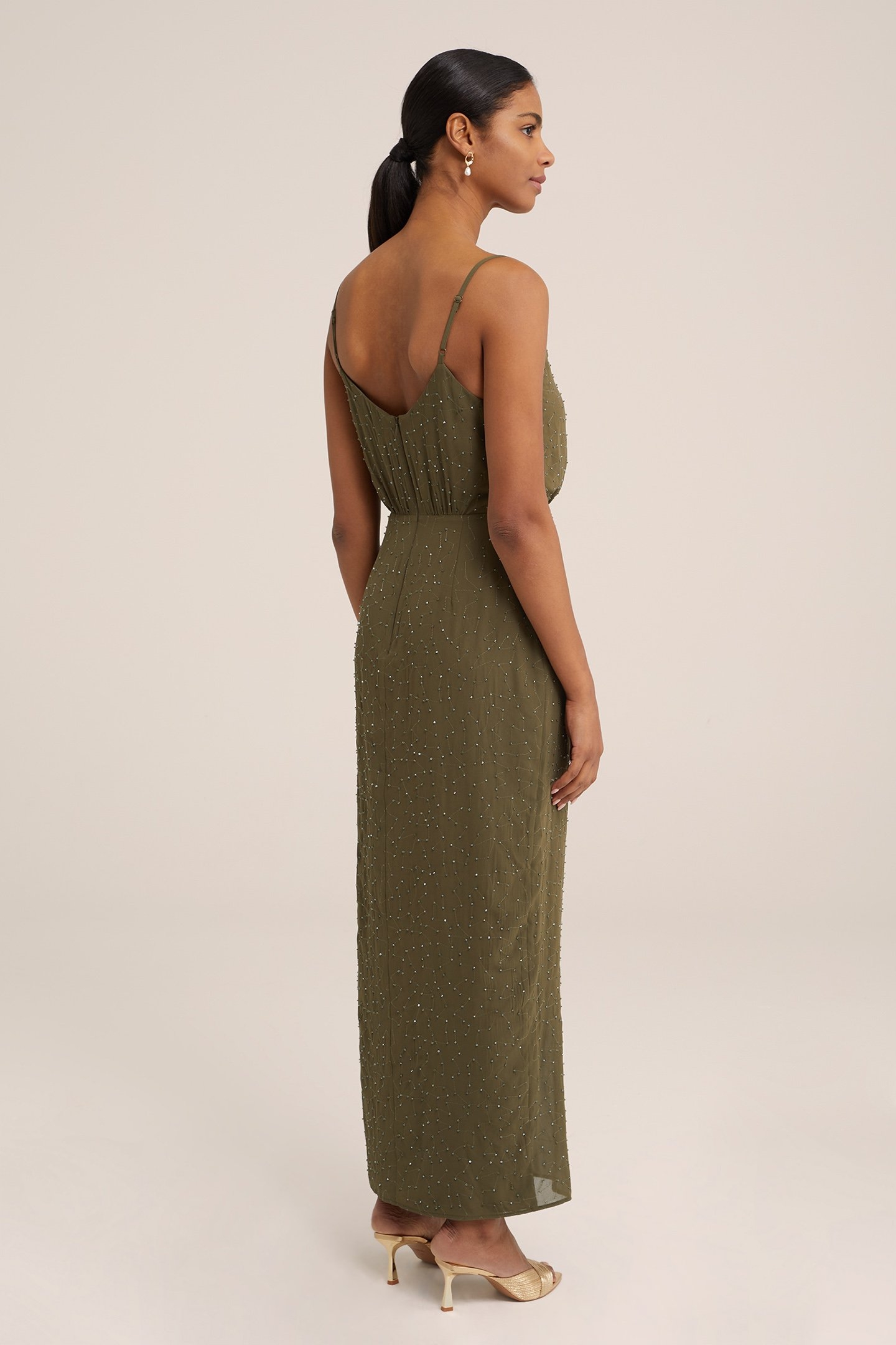 DRESS MID LENGTH OLIVE GREEN 2