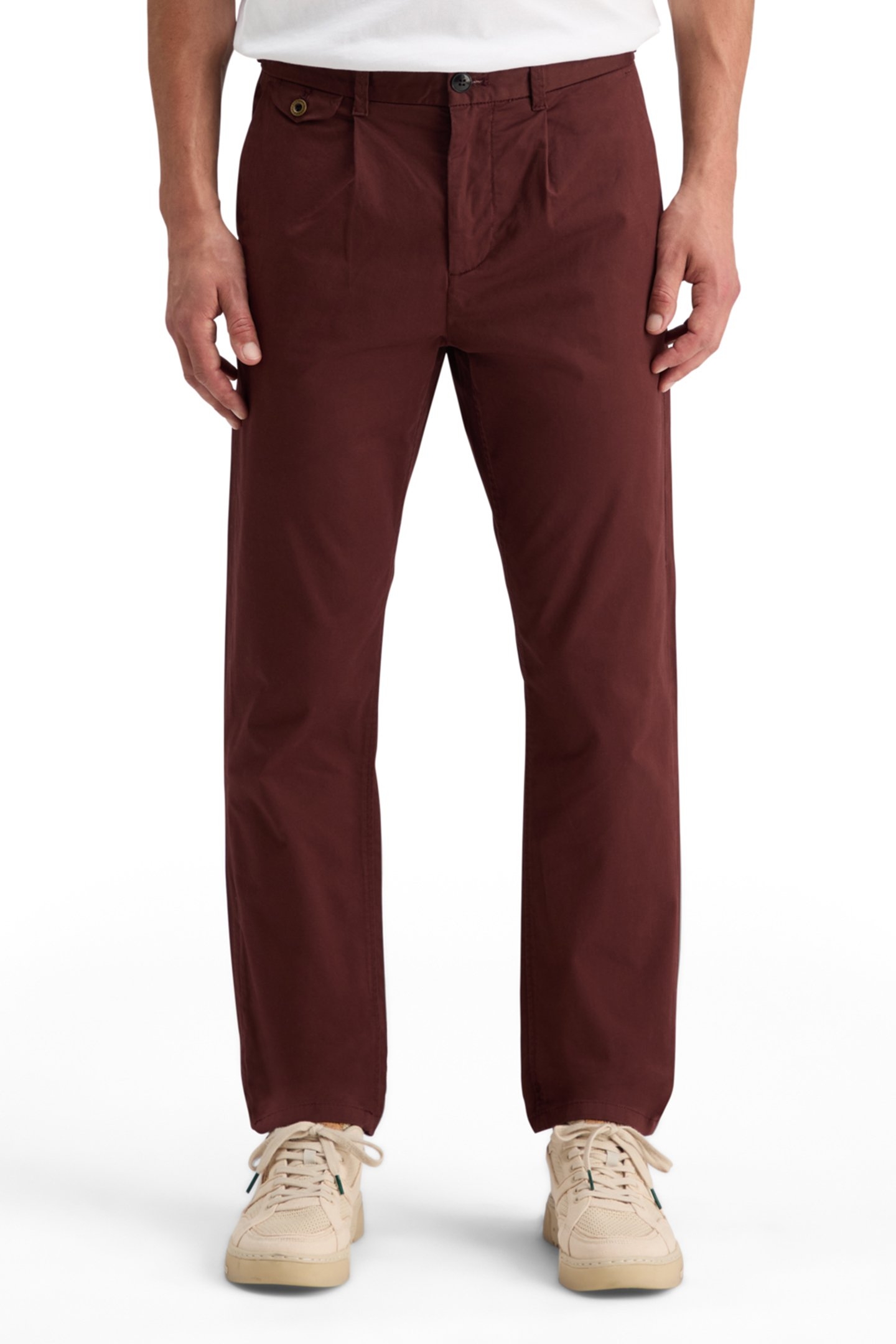 BLAKE - PLEATED SATINE CHINO RICH MAHOGANY 1