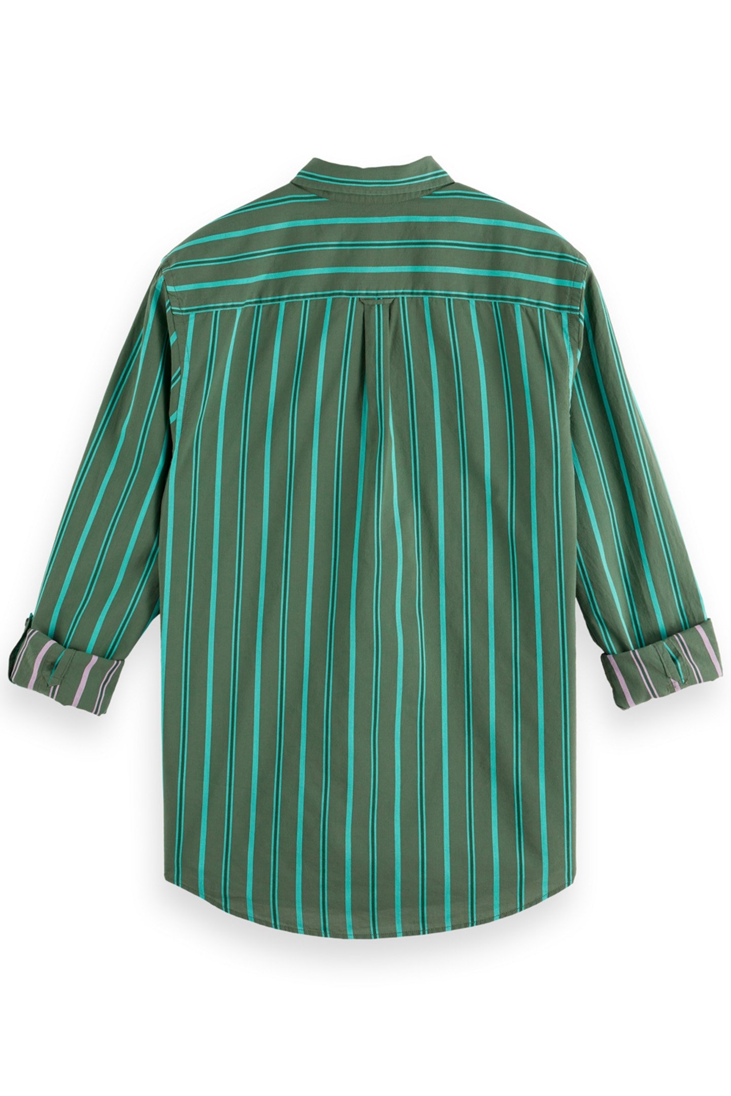 REGULAR FIT YARN DYE STRIPE SHIRT GREEN STRIPE 2
