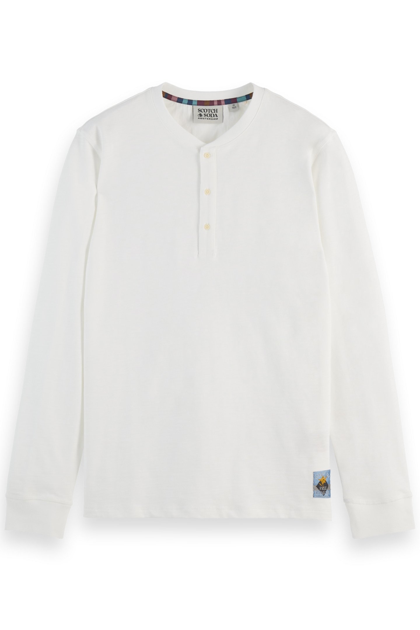 REGULAR FIT SLUB HENLEY T-SHIRT LS SWAN 4