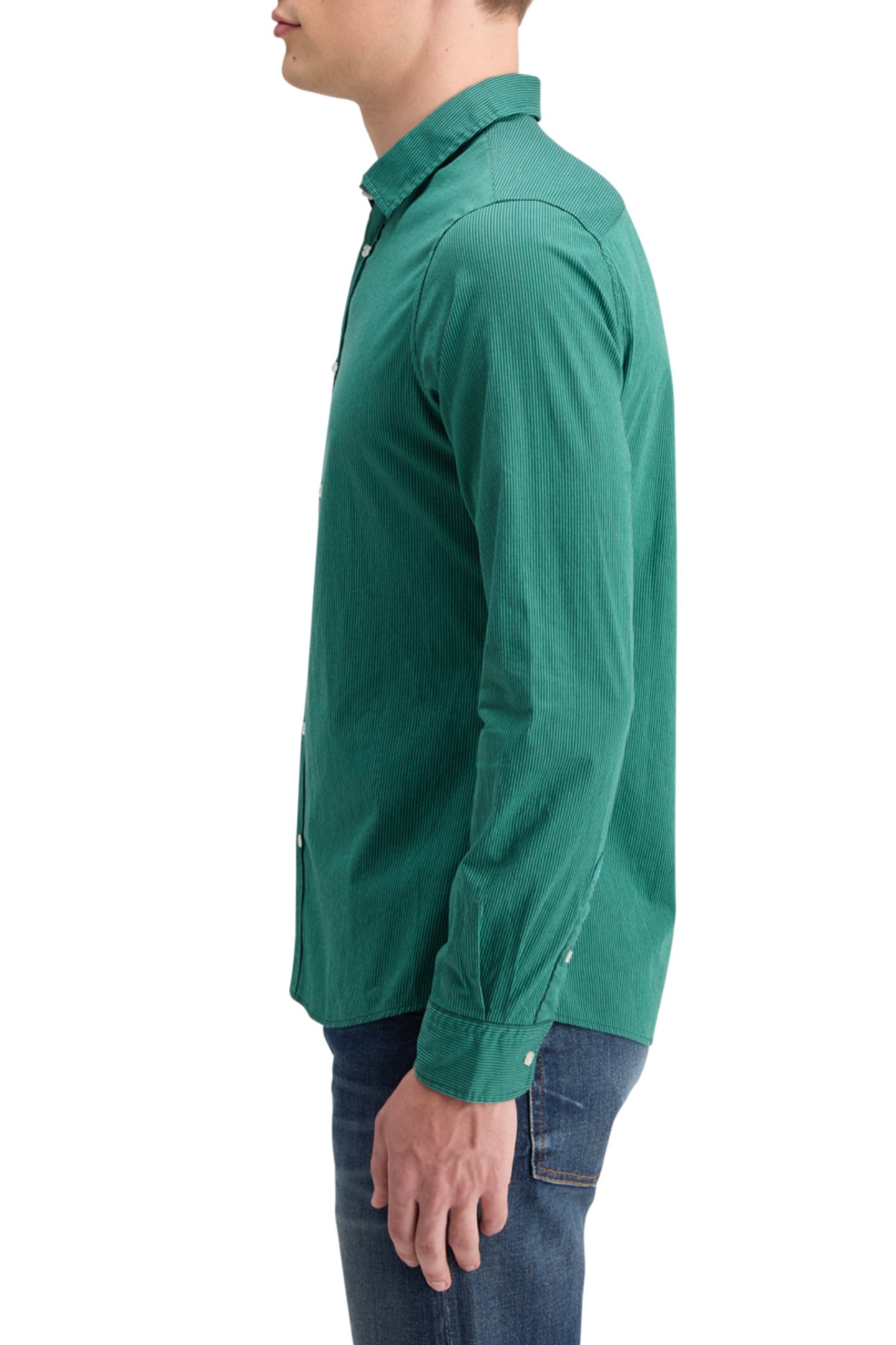 ESSENTIAL POPLIN STRIPE GREEN STRIPE 7