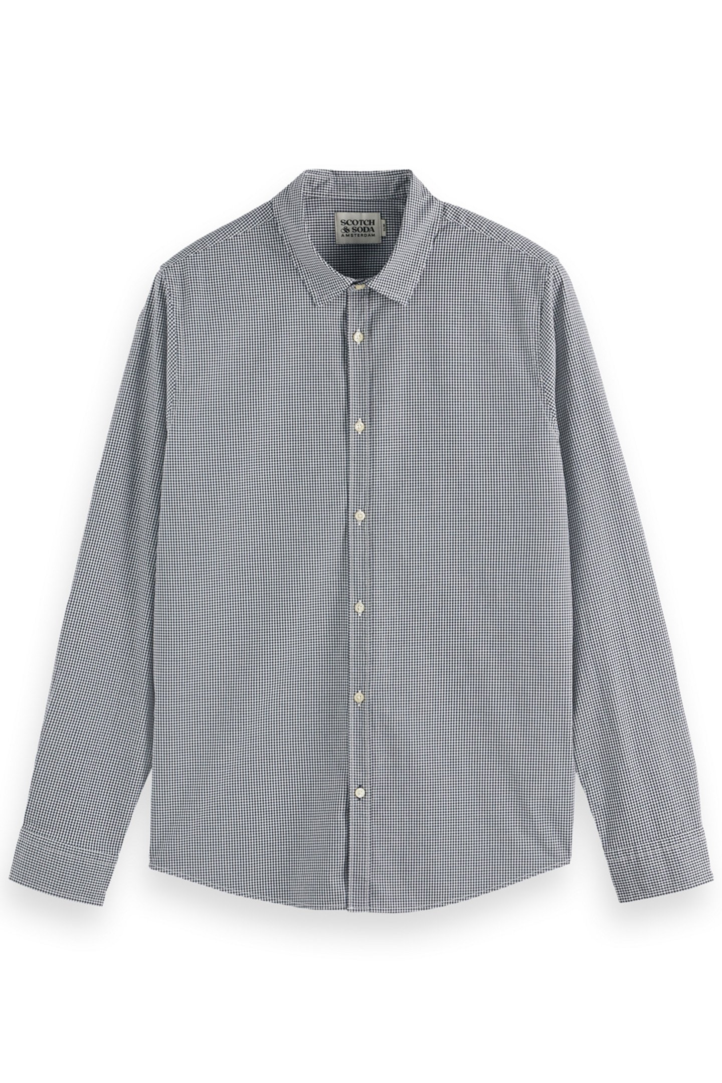 POPLIN MICRO CHECK SHIRT BLUE CHECK 1