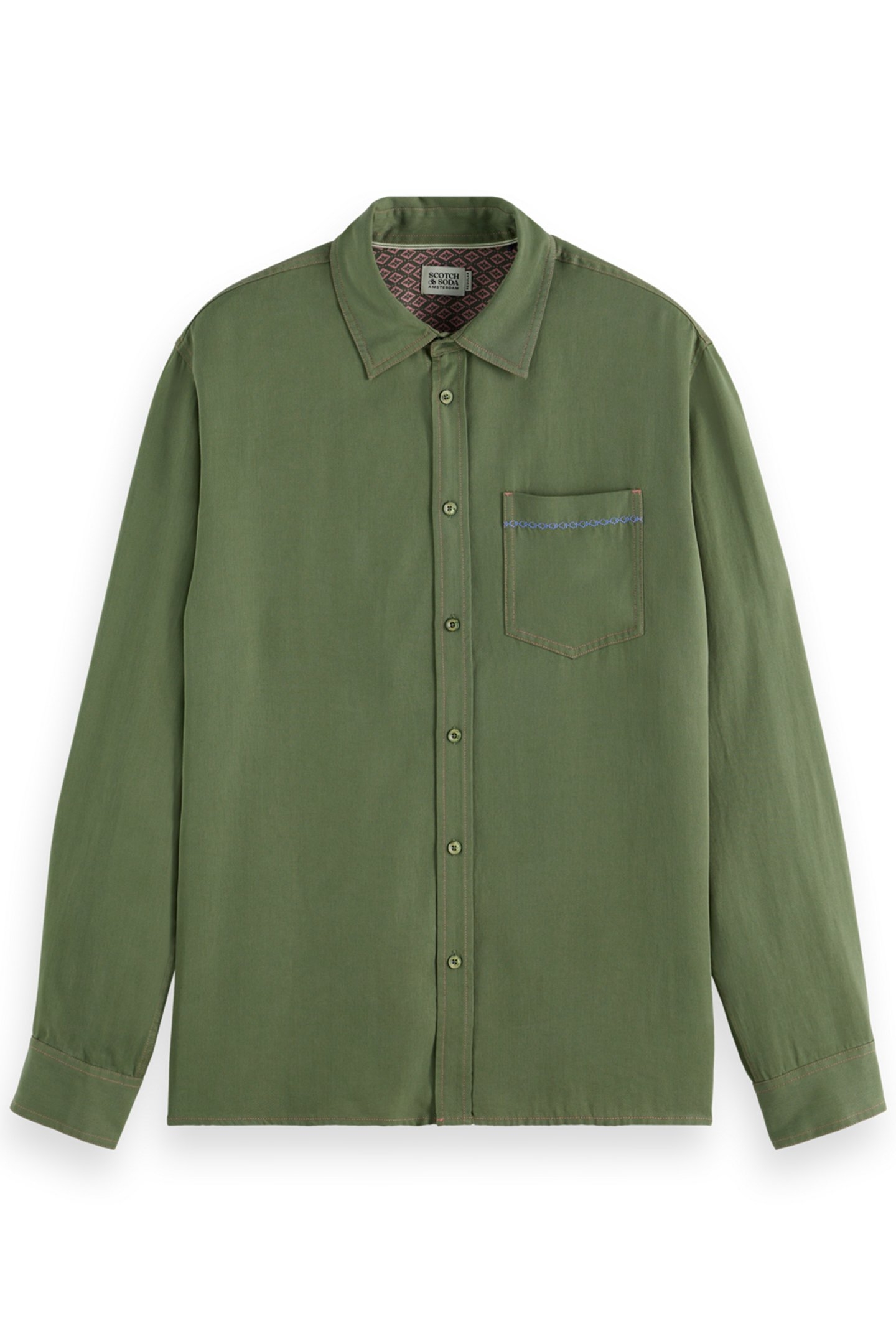 SOLID TENCEL SHIRT GREEN IVY 1