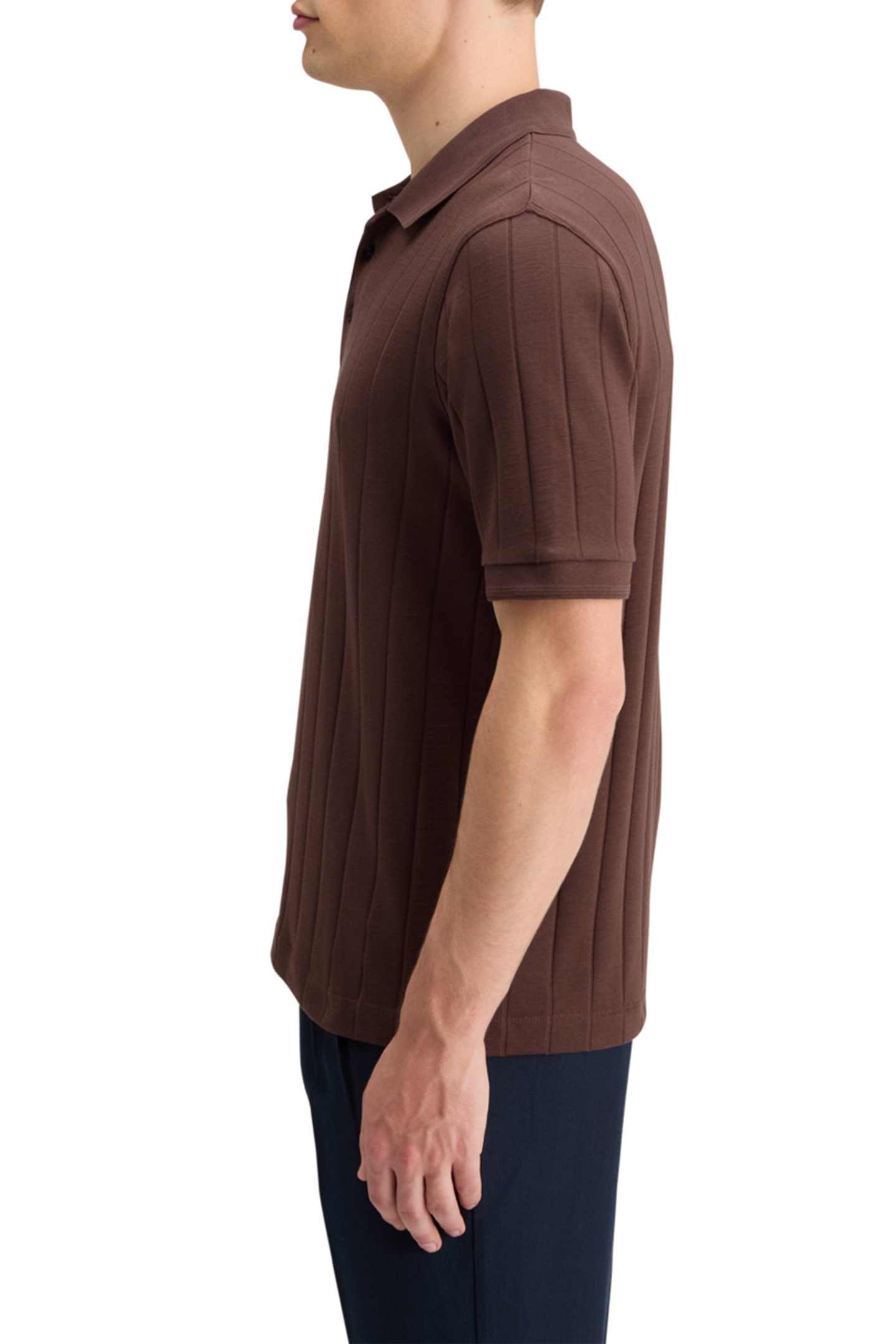 RIB KNITTED POLO RICH MAHOGANY 7