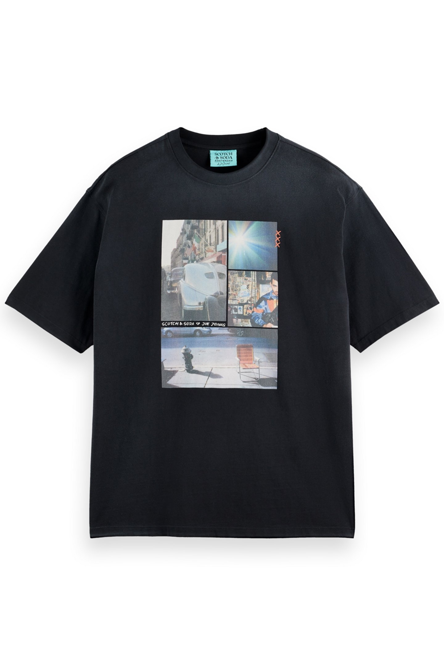 JOE JONAS X SCOTCH SODA WASHED PHOTO PRINT T-SHIRT BLACK 1