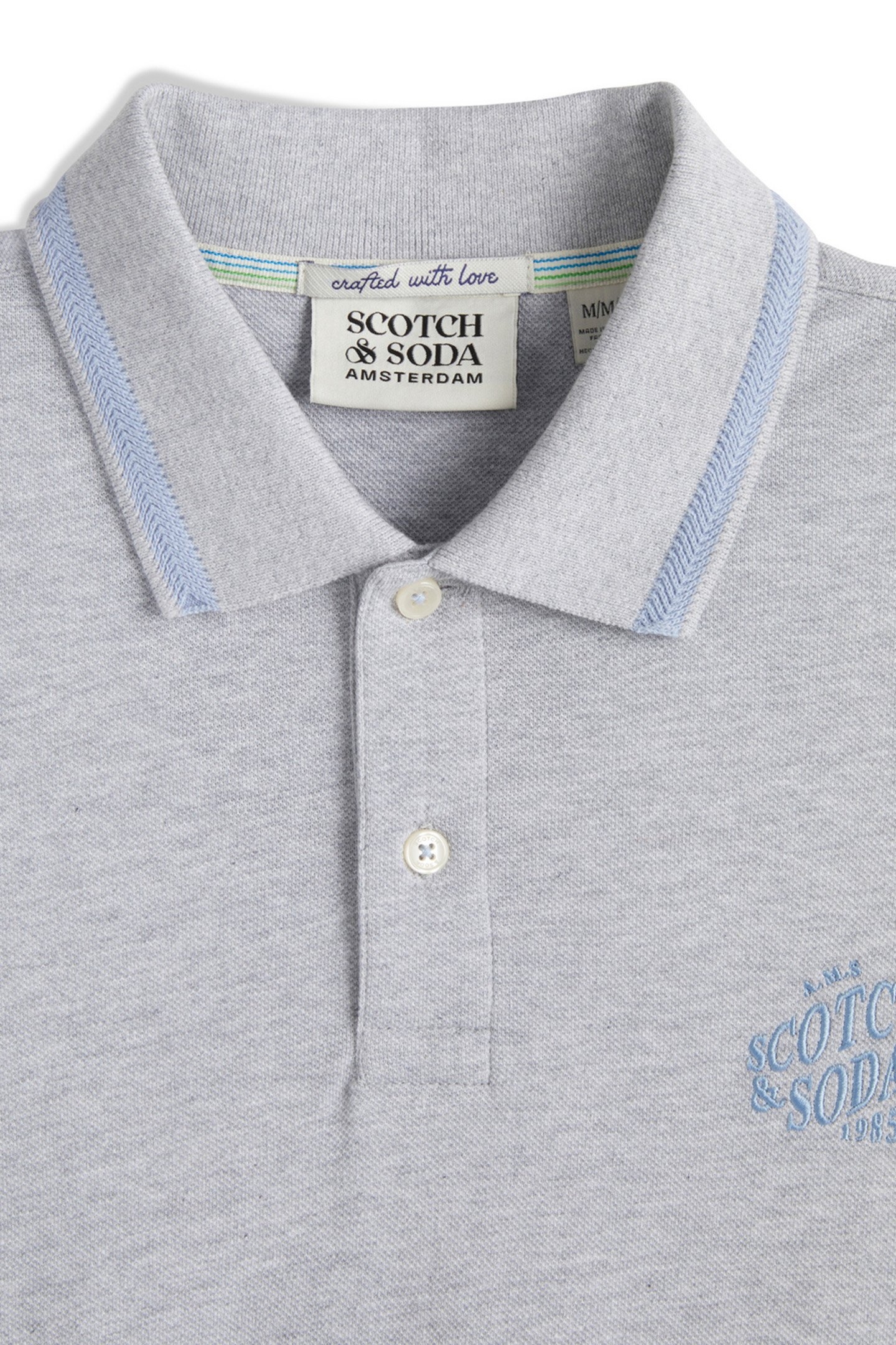 PIQUE SS POLO GREY/WHITE 3