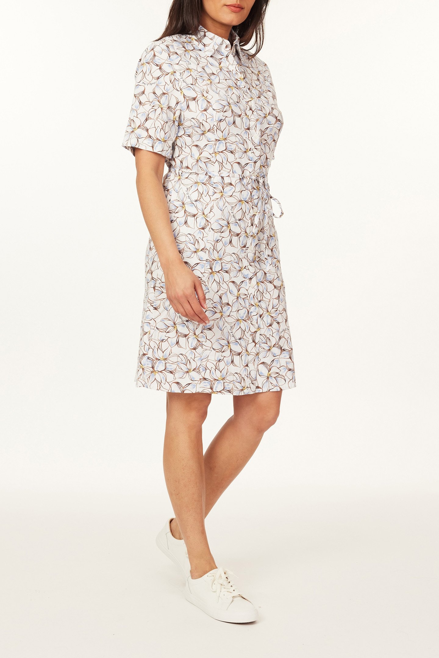 MINI SHIRT DRESS SUMMER SKETCHED FLORAL 5