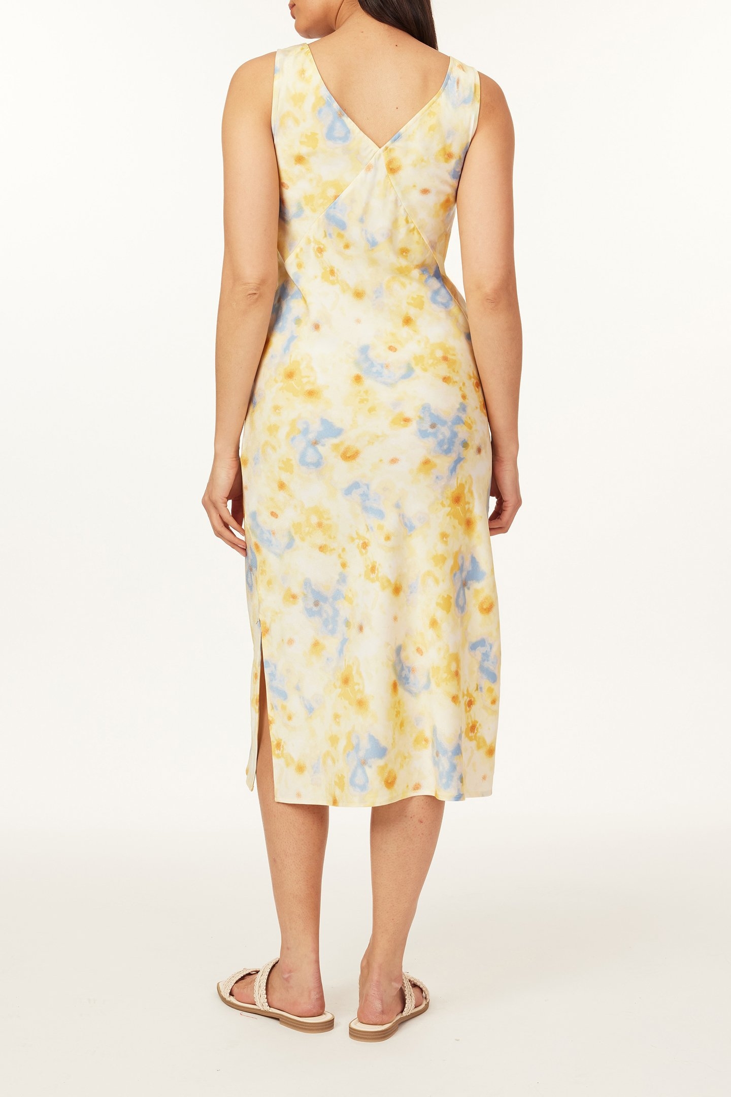 BIAS SLIP DRESS ABSTRACT SKY DAISY 2